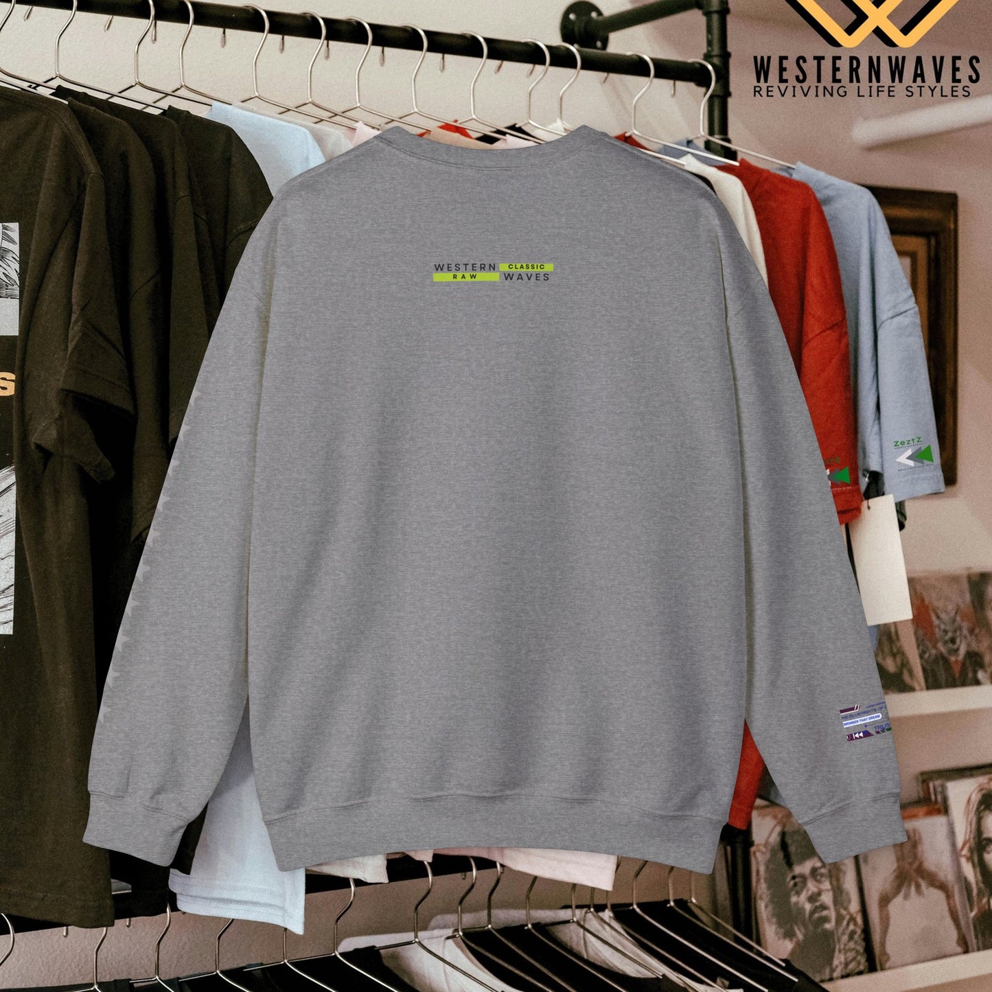 Unisex Heavy Blend™ Crewneck Sweatshirt_ N3+ Series UHBCSS PT2WW036_ Limited Edition Pure Luxury By WesternWaves: