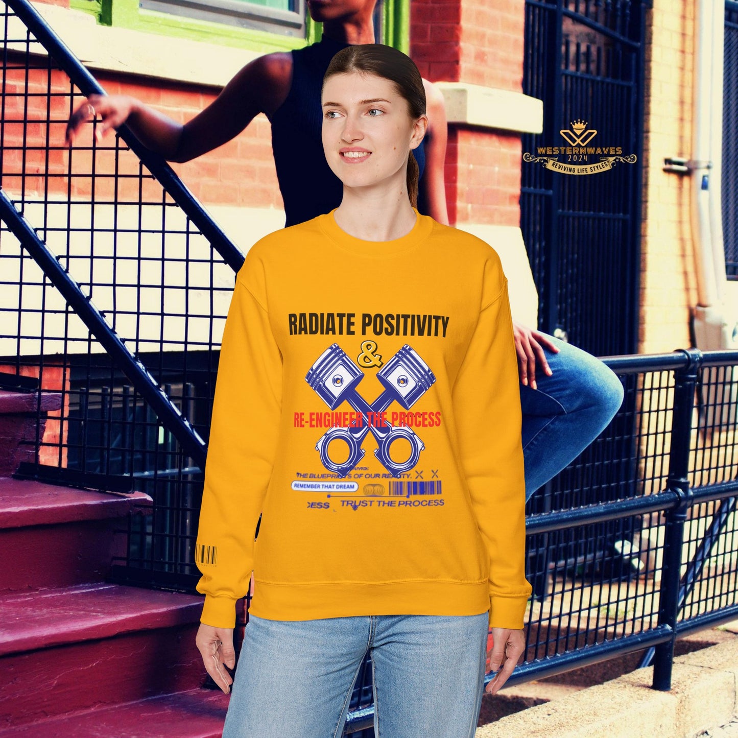 Unisex Heavy Blend™ Crewneck Sweatshirt_ N2+ Series UHBCSS PT2WW003_ Limited Edition Pure Luxury by WesternWaves: