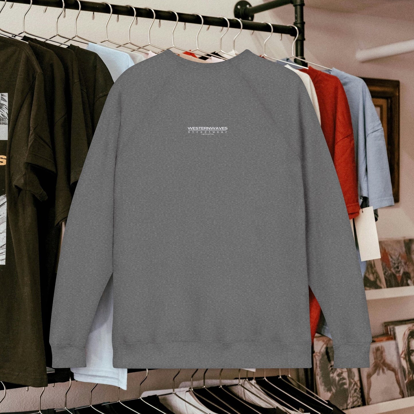 Unisex Sponge Fleece Raglan Sweatshirt_ Series UWD 062_ Limited Edition Cozy Fashion Streewear by WesternWaves:
