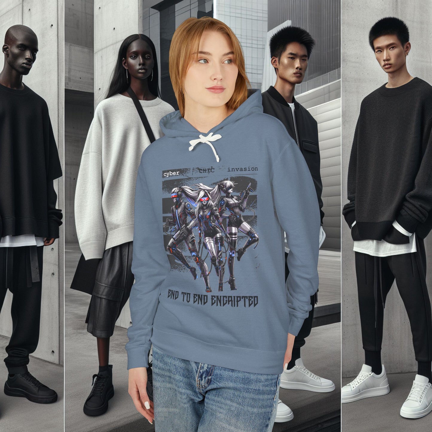 Unisex Lightweight Hooded Sweatshirt_ Series UWD 051_ Limited Edition Raw Streetwear by WesternWaves: