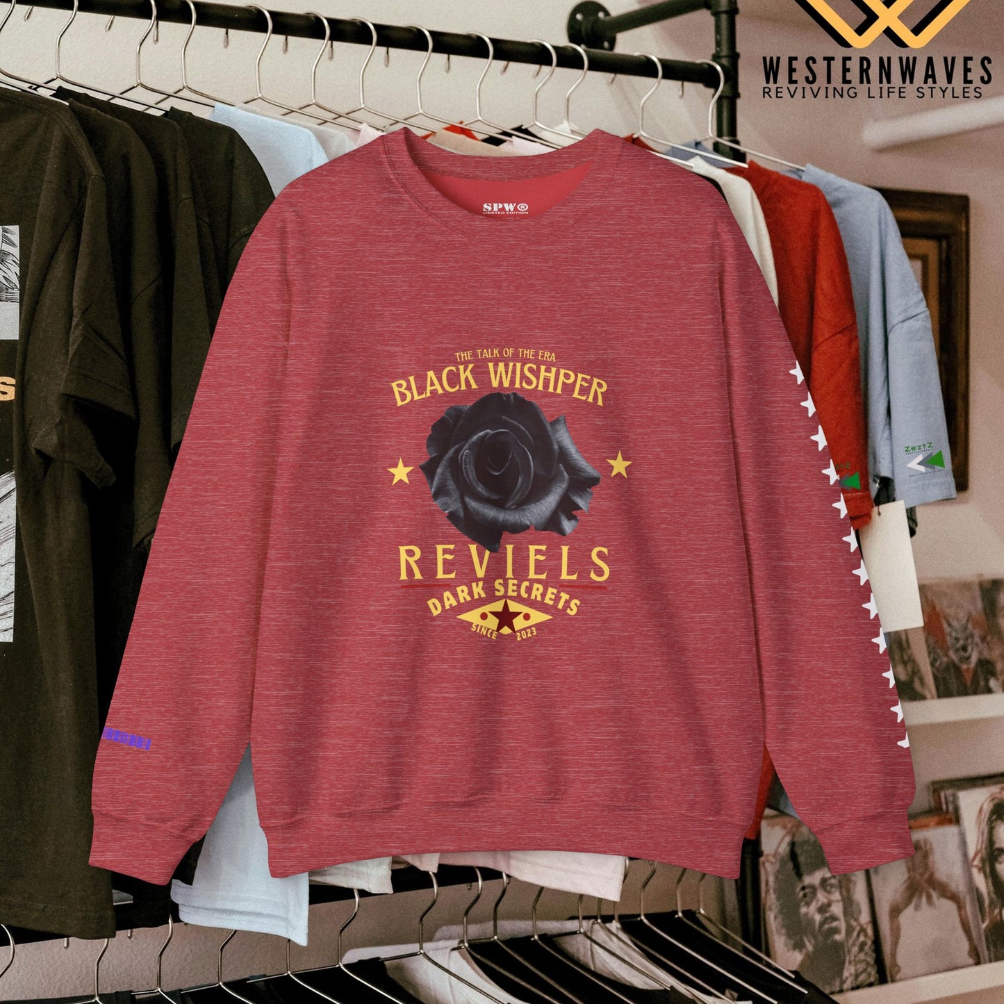 Unisex Heavy Blend™ Crewneck Sweatshirt_ N3+ Series UHBCSS PT2WV011_ Limited Edition Pure Luxury by WesternWaves: