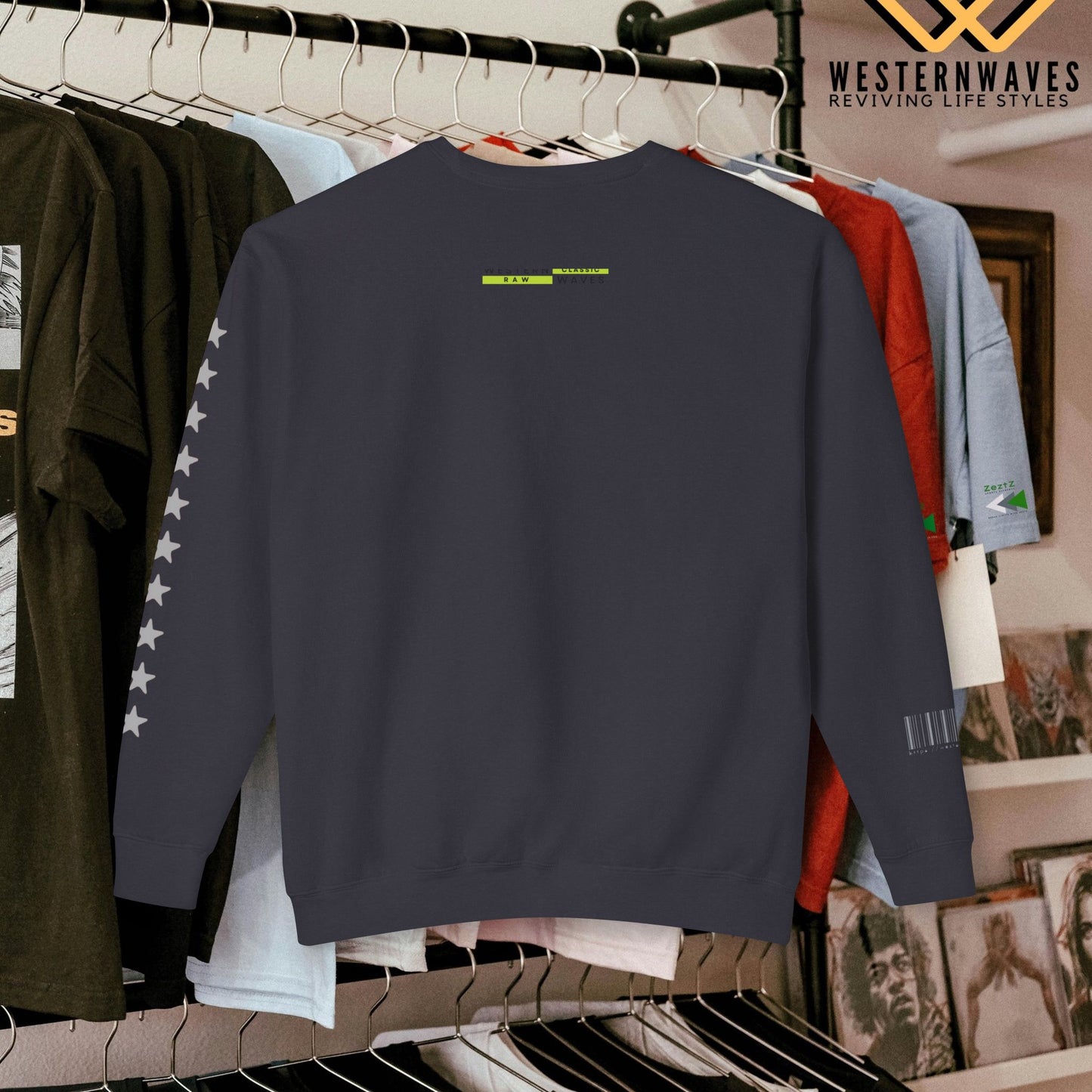 Unisex Lightweight Crewneck Sweatshirt_ N3+ Series ULWCSS PT2WW012_ Limited Edition Unparalleled Quality by WesternWaves: