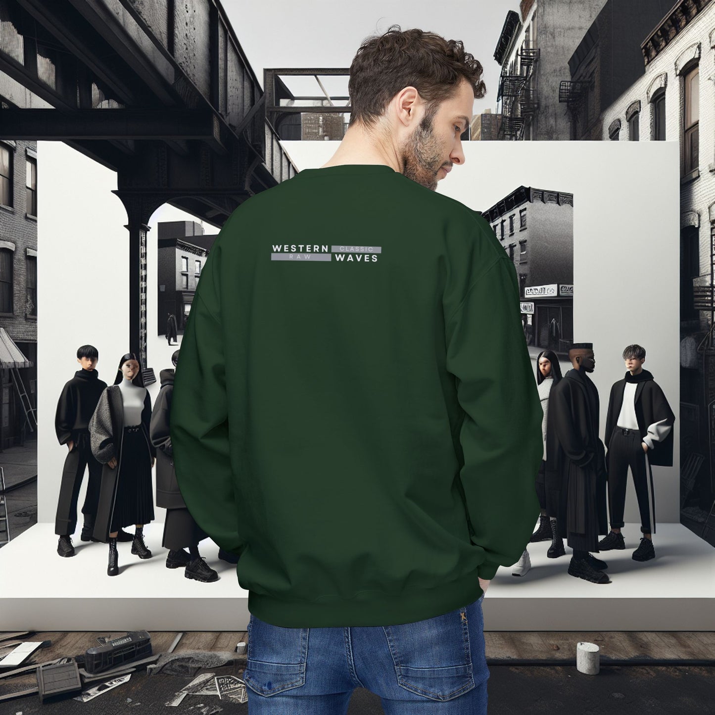 Urban Nomad Fleece Crewneck Sweatshirt_ UWD 0027_ | Cozy Streetwear Style, Perfect for Travel, Gifts, Fall & Winter Layers, Graphic Pullover