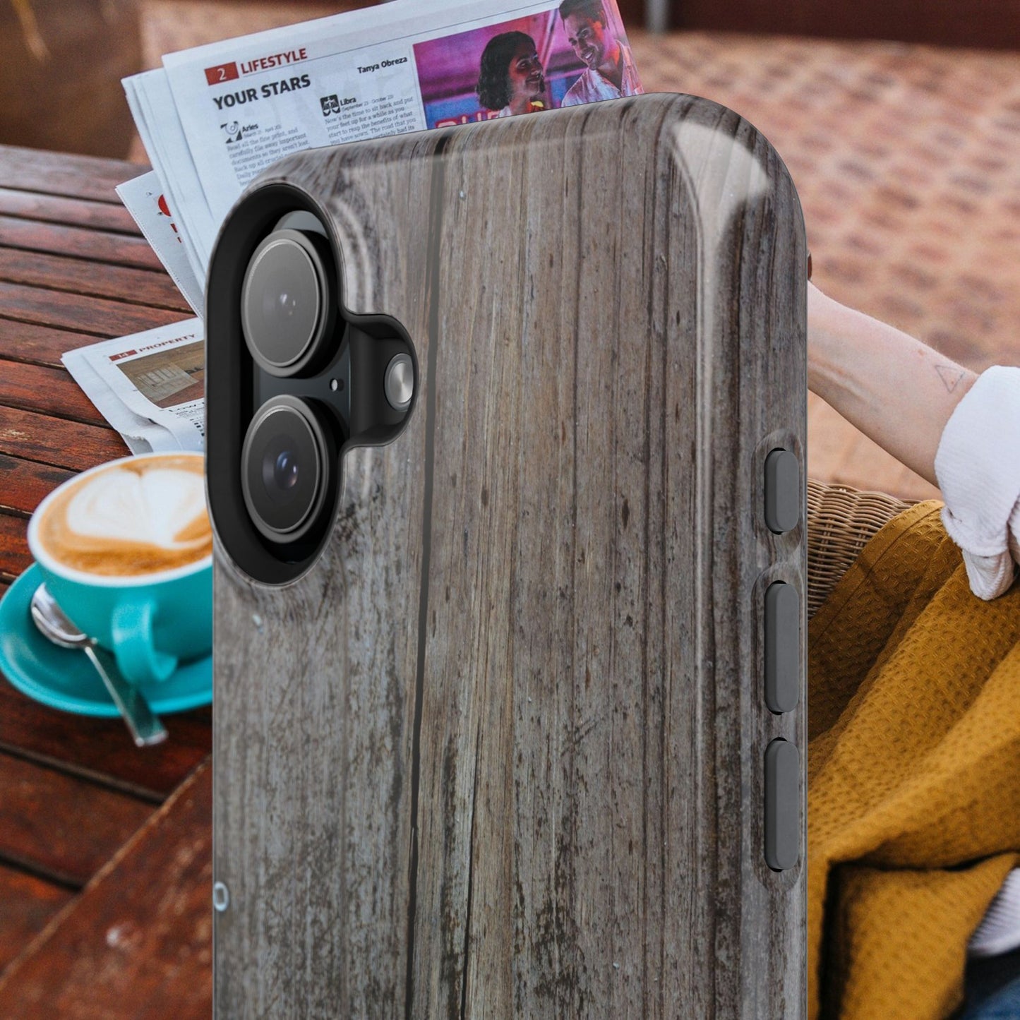Impact-Resistant Tough Cases_ iPhone Case_ Series N8+ TCPCASE PT2WW006_ Limited Edition Wooden Grain Phone Case for iPhones by WesternWaves: