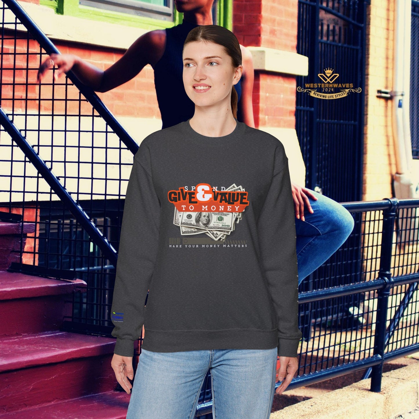 Unisex Heavy Blend™ Crewneck Sweatshirt_ N3+ Series UHBCSS PT2WW035_ Limited Edition Pure Luxury By WesternWaves: