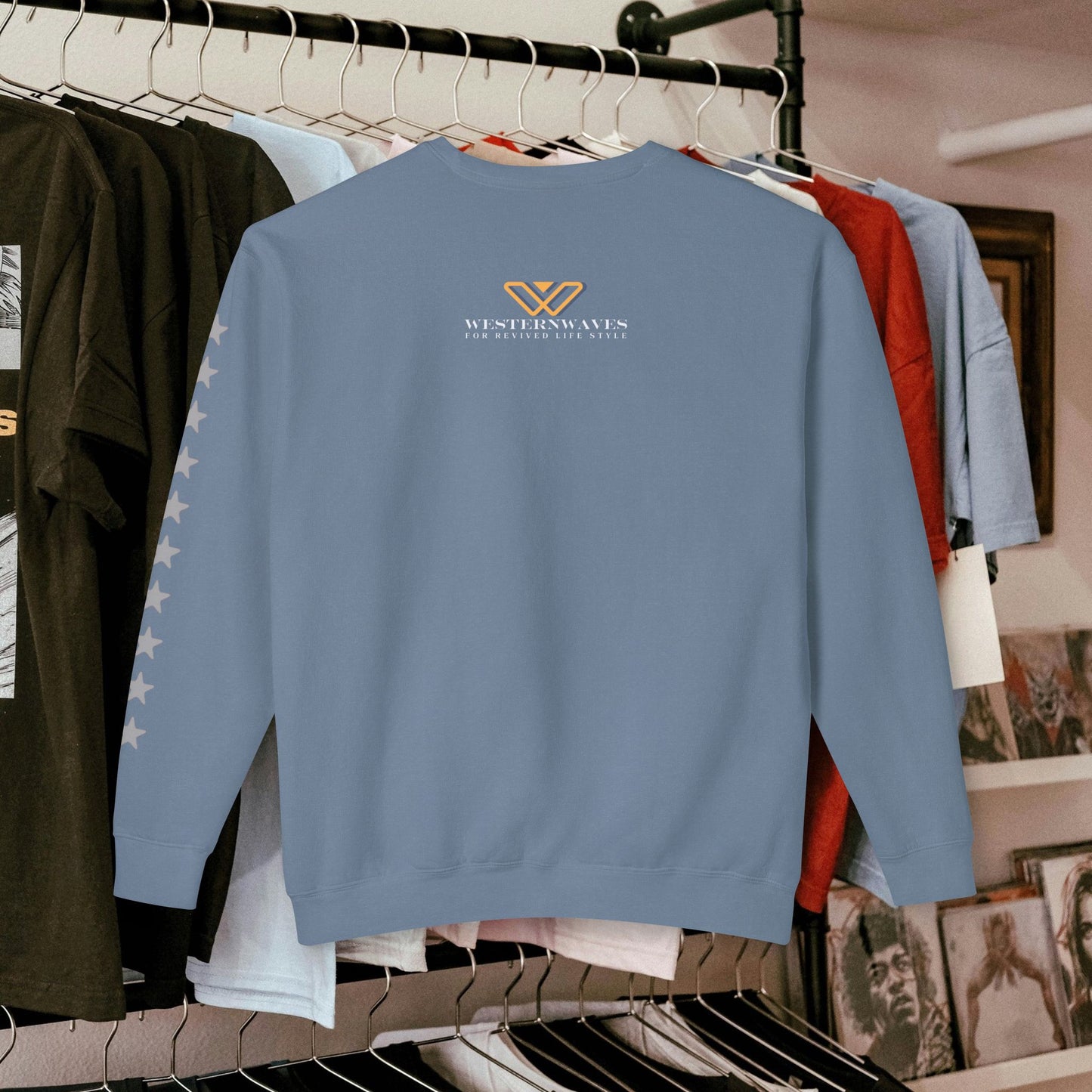 Unisex Lightweight Crewneck Sweatshirt_ N2 Series ULWCSS PT2WW006_ Limited Edition Unparalleled Quality by WesternWaves: