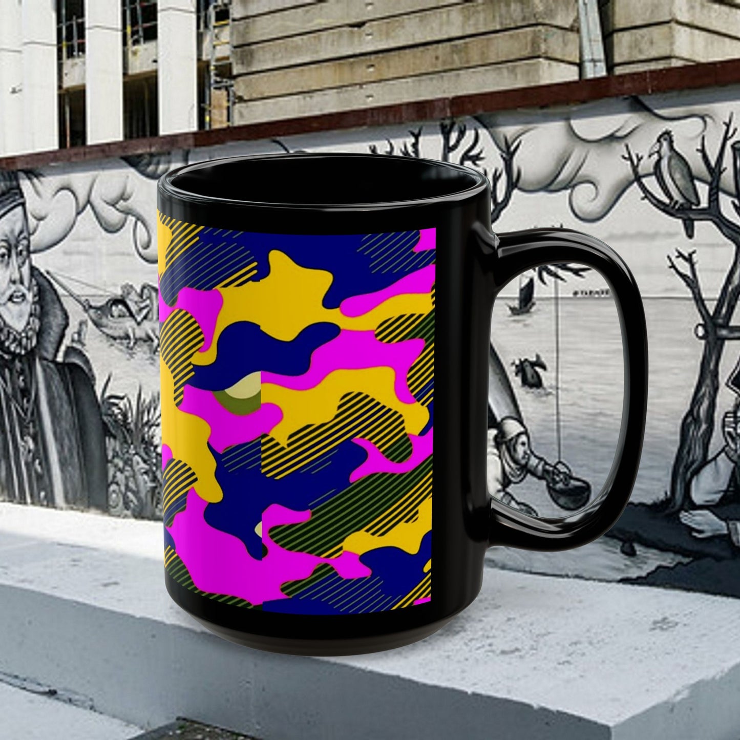 Black Mug (11oz, 15oz)_ N+ Series CBM PT2WW007_ Limited Edition Black Ceramic Mug by WesternWaves