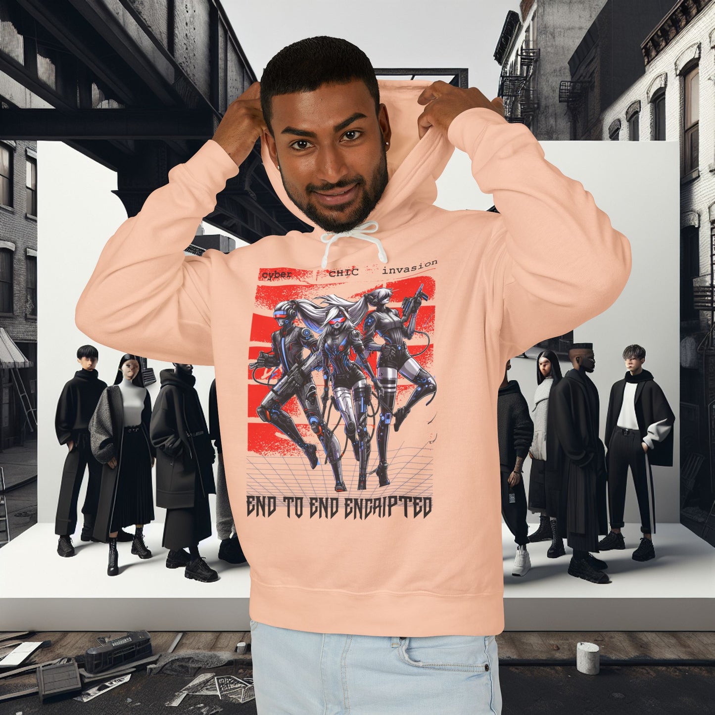 Unisex Lightweight Hooded Sweatshirt_ Series UWD 051_ Limited Edition Raw Streetwear by WesternWaves: