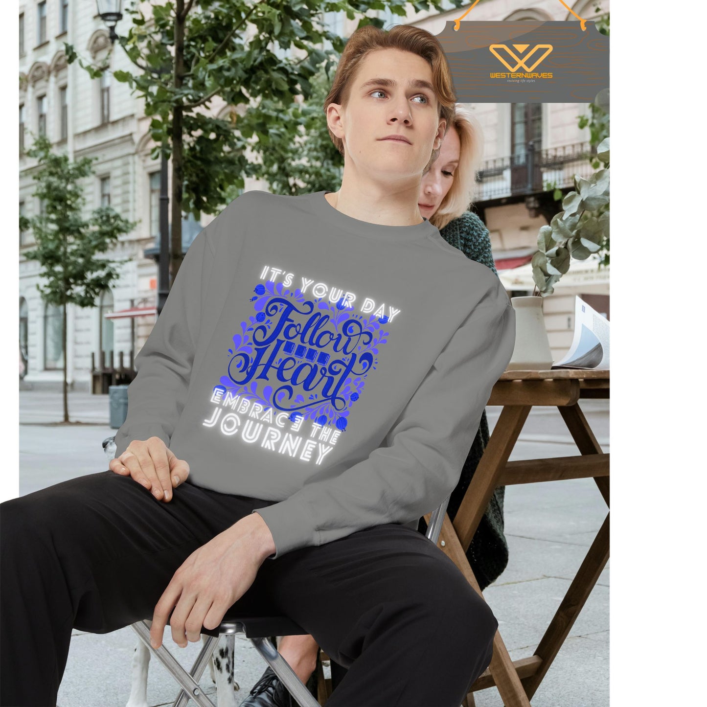 Unisex Garment-Dyed Sweatshirt_ N3+ Series UGDSS PT2WW002_ Limited Edition by WesternWaves_