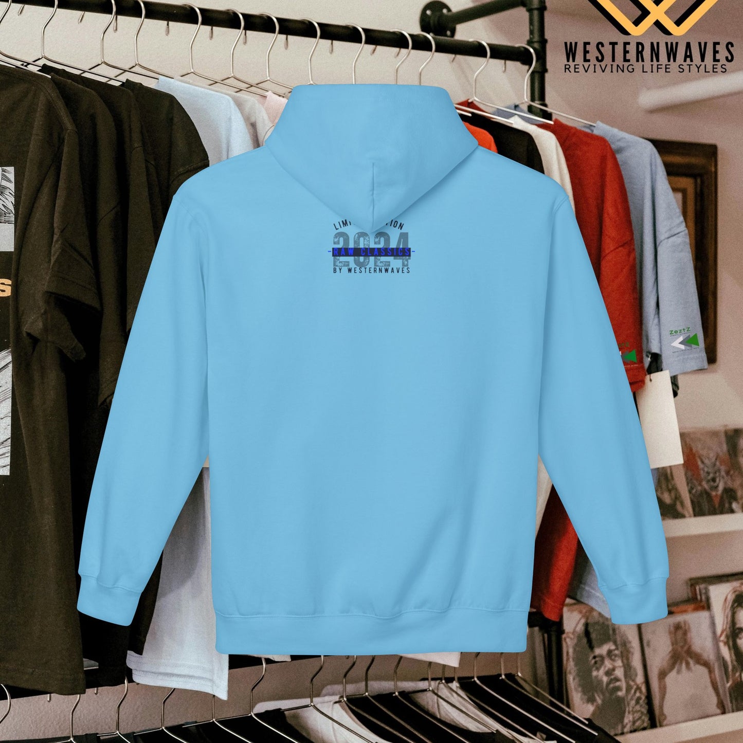 Unisex Midweight Softstyle Fleece Hoodie_ N2+ Series SMWSSFH PT2WW005_Limited Edition Luxuriously Soft 100% Cotton Face by WesternWaves: