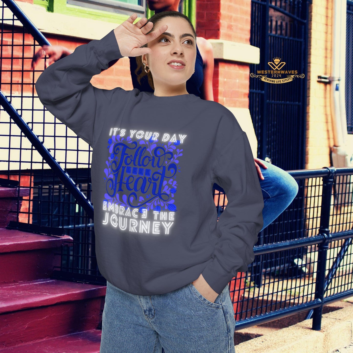 Unisex Garment-Dyed Sweatshirt_ N3+ Series UGDSS PT2WW002_ Limited Edition by WesternWaves_