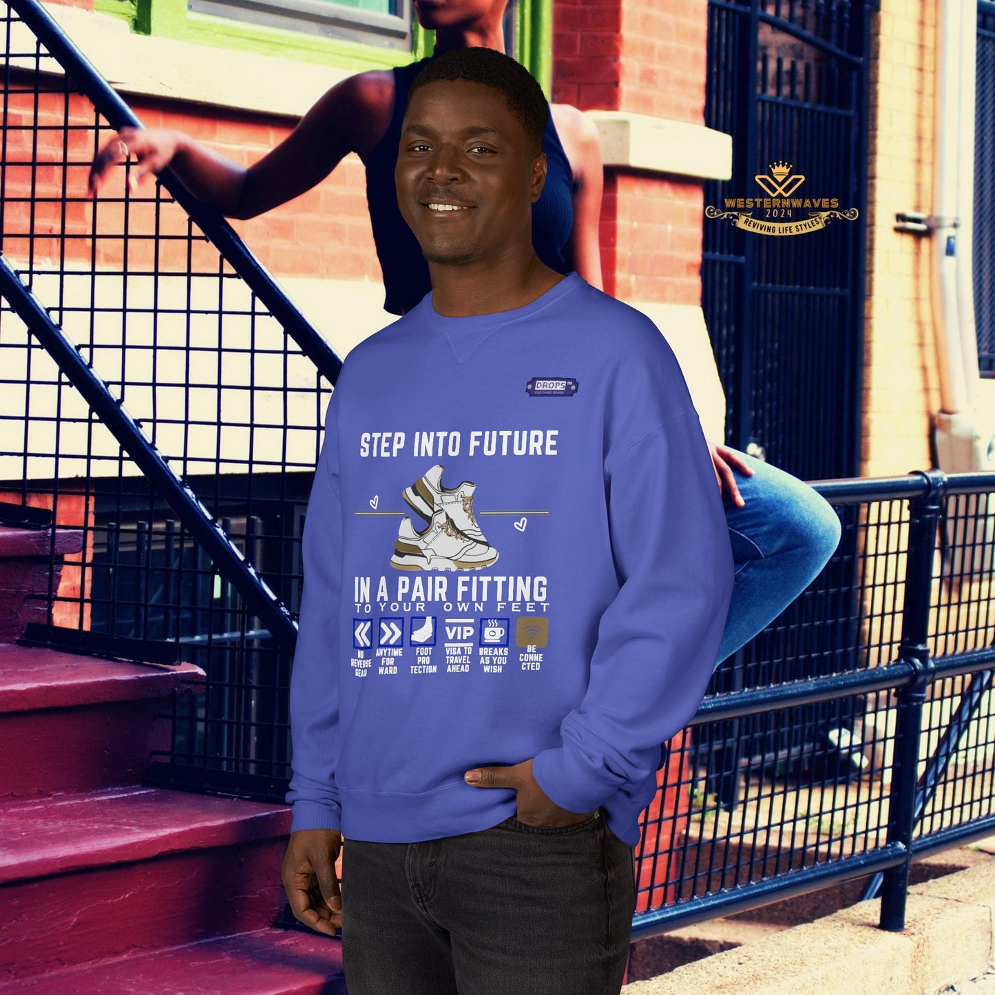 Unisex ComfortWash® Garment Dyed Crewneck Sweatshirt_ N7* Series USCGDCNSS PT2WW001_ Limited Edition Comfort & Retro Flair by WesternWaves: