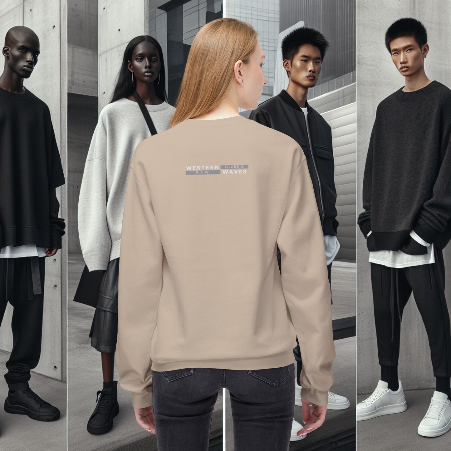 Urban Nomad Fleece Crewneck Sweatshirt_ UWD 0027_ | Cozy Streetwear Style, Perfect for Travel, Gifts, Fall & Winter Layers, Graphic Pullover