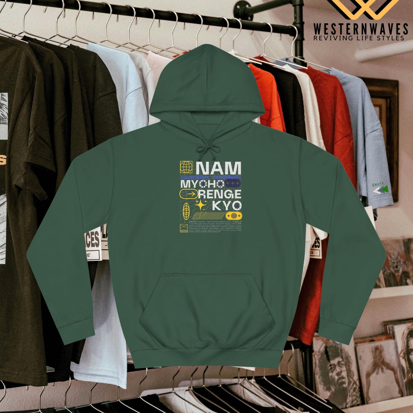 Unisex College Hoodie_ N2+ Series USCH PT2WW006_ Limited Edition Timeless Unisex Design by WesternWaves: