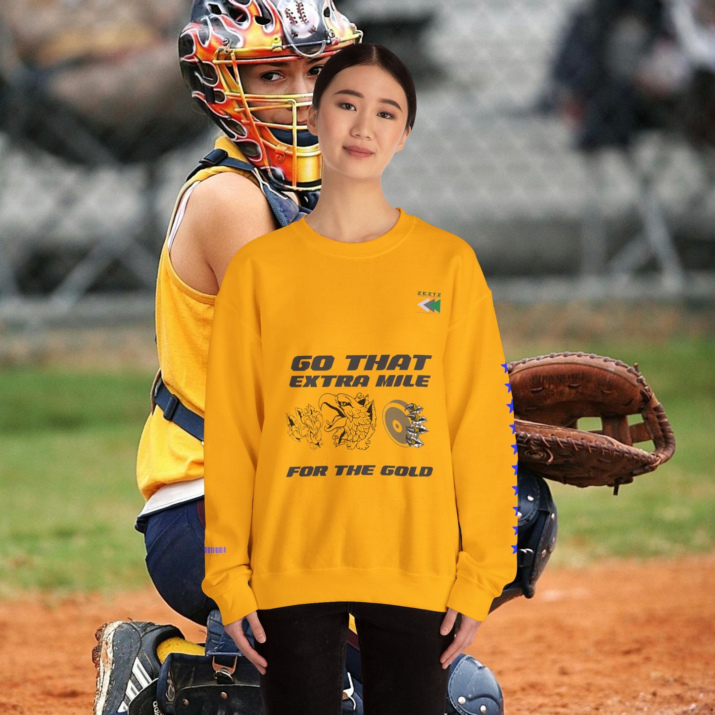Unisex Heavy Blend™ Crewneck Sweatshirt_ N2 Sports Series UHBCSS PT2WW005_ Limited Edition ‘Zeztz’ Brand Sports Elements by WesternWaves:
