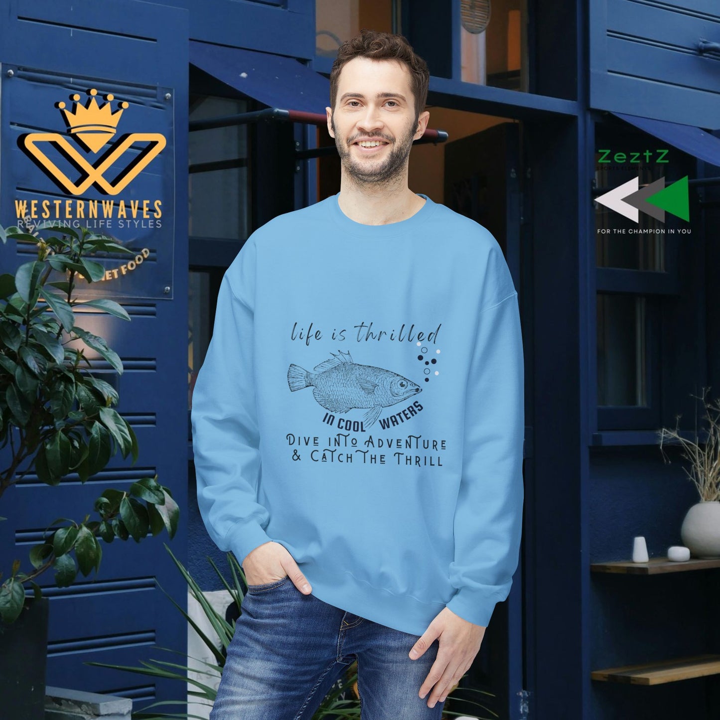 Unisex Midweight Softstyle Fleece Crewneck Sweatshirt_ N3+ Series USMWSSFCNSS PT2WW007_ Limited Edition Stylish Eco-conscious Raw Classic by WesternWaves: