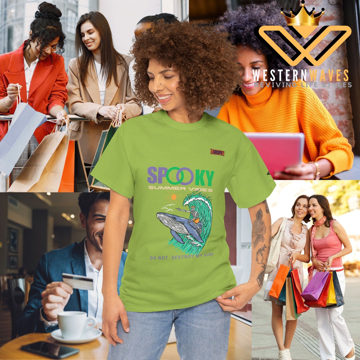 Unisex Heavy Cotton Tee_ Crafted from premium 100% cotton_ N2* Series UHCT PT2WV008_ Limited Edition Epitome of Comfort & Durability by WesternWaves: