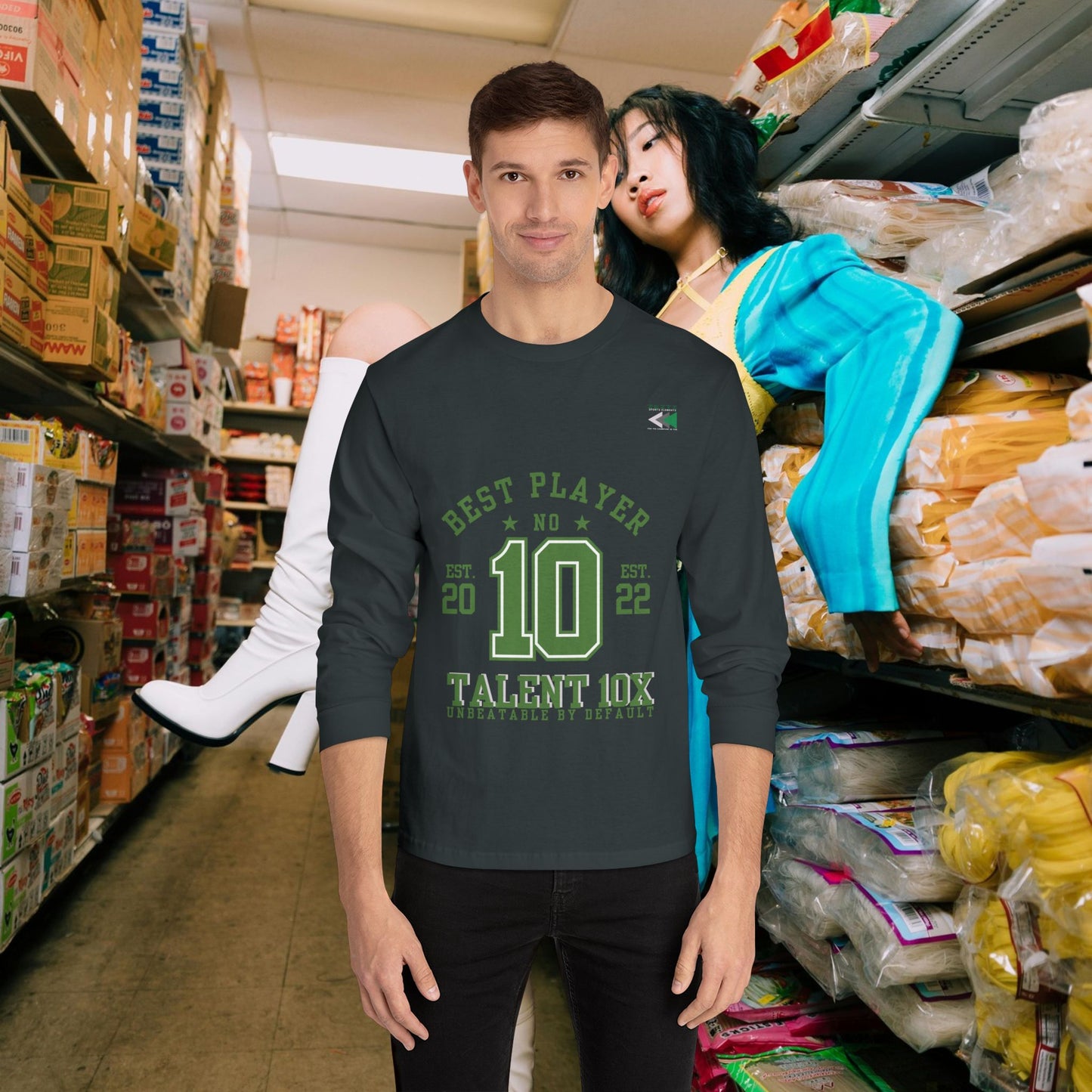 Unisex Classic Long Sleeve T-Shirt - Talent 10x, Perfect for Sports Lovers_ N6+ Series USCLSTS PT2WW001_ Limited Edition by WesternWaves: