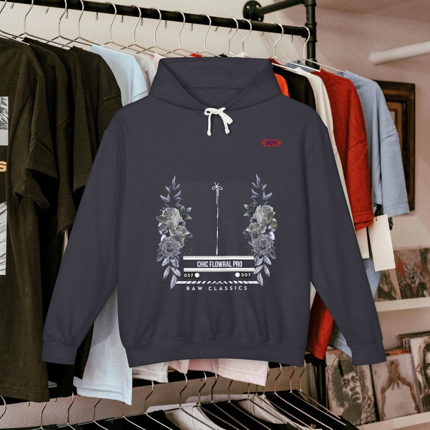 Lightweight Hooded Sweatshirt_ Series UWD 053_ Limited Edition Floral Streetwear by WesternWaves: