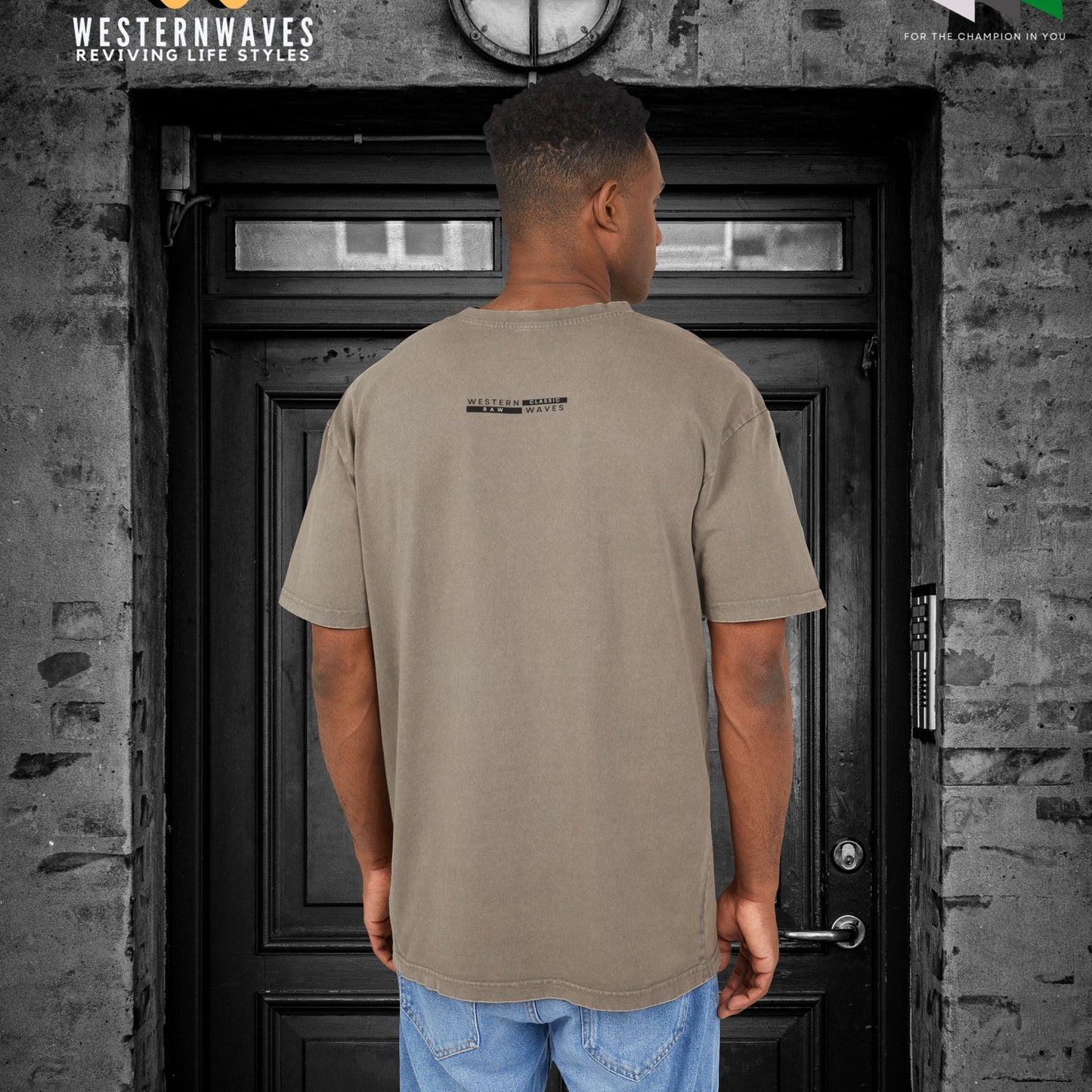 Men's Acid Washed Heavy Oversize Tee_ N3+ Series MAWHOSIZEDTEE PT2WW001_ Limited Edition Irresistible Cool Stuff by WesternWaves: