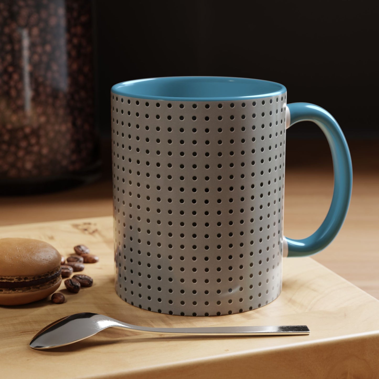 Two Tone Accent Coffee Mug 11oz_ N7+ Series ACMUG11OZ PT2WW001_ Limited Edition Stylish Perforated Design by WesternWaves: