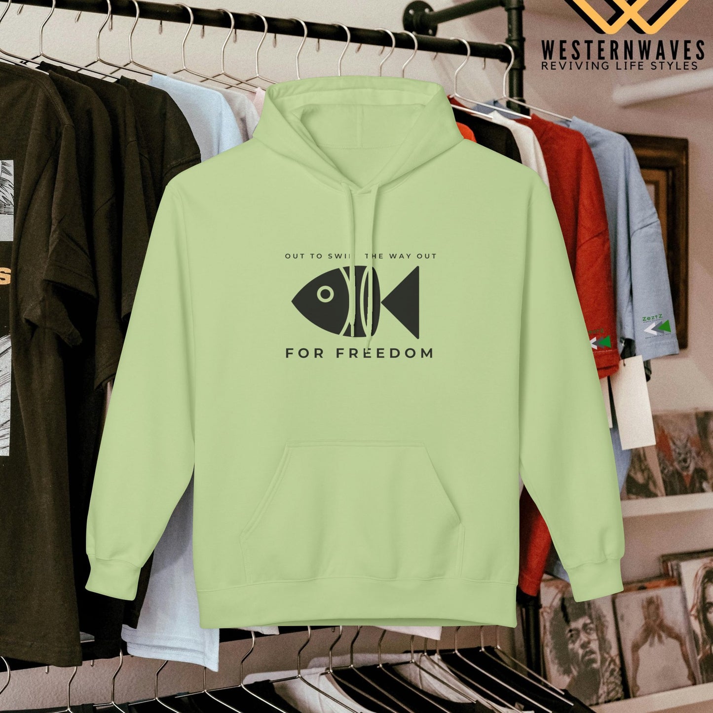 Unisex Midweight Softstyle Fleece Hoodie_ N3+ Series USMWXXFH PI2WW001_ Limited Edition by WesternWaves: