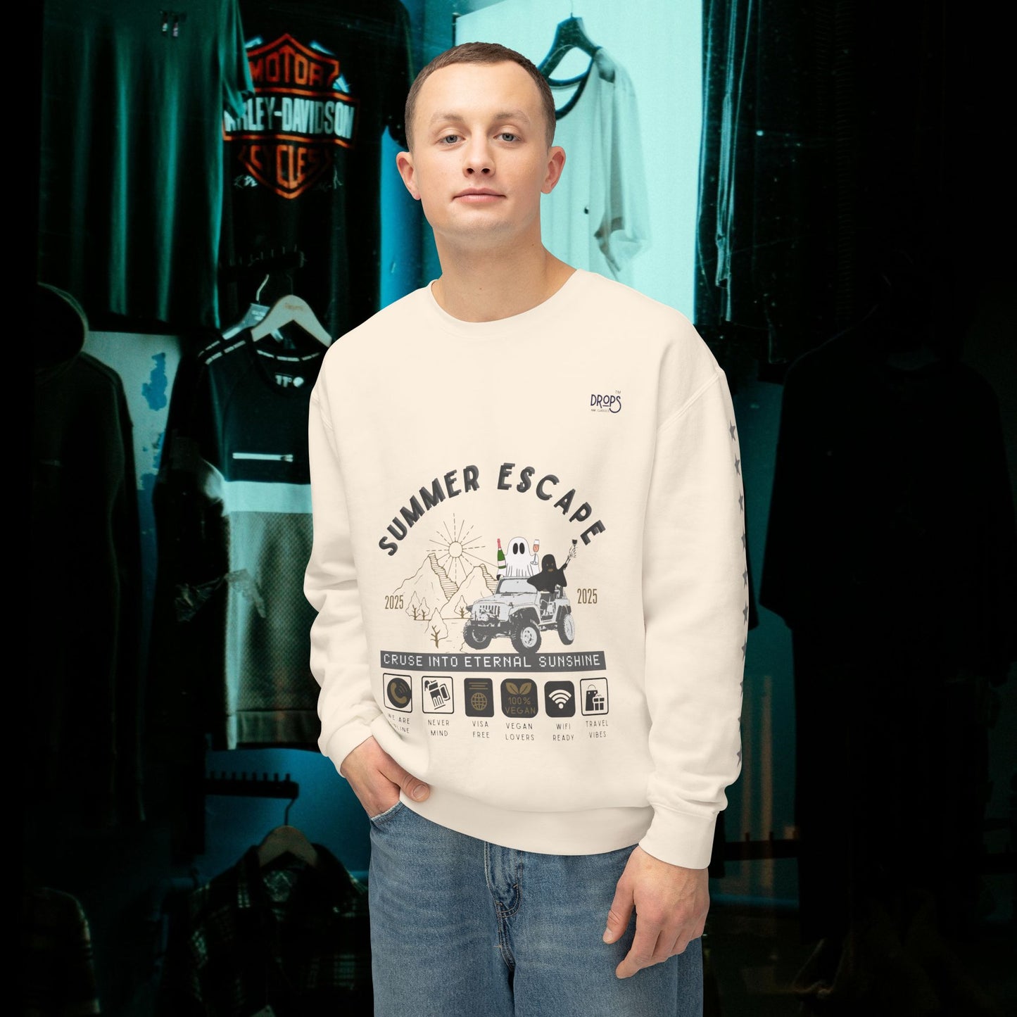Unisex Summer Escape Crewneck Sweatshirt - Cruise into Eternal Sunshine_ 10 May 2025_ 001