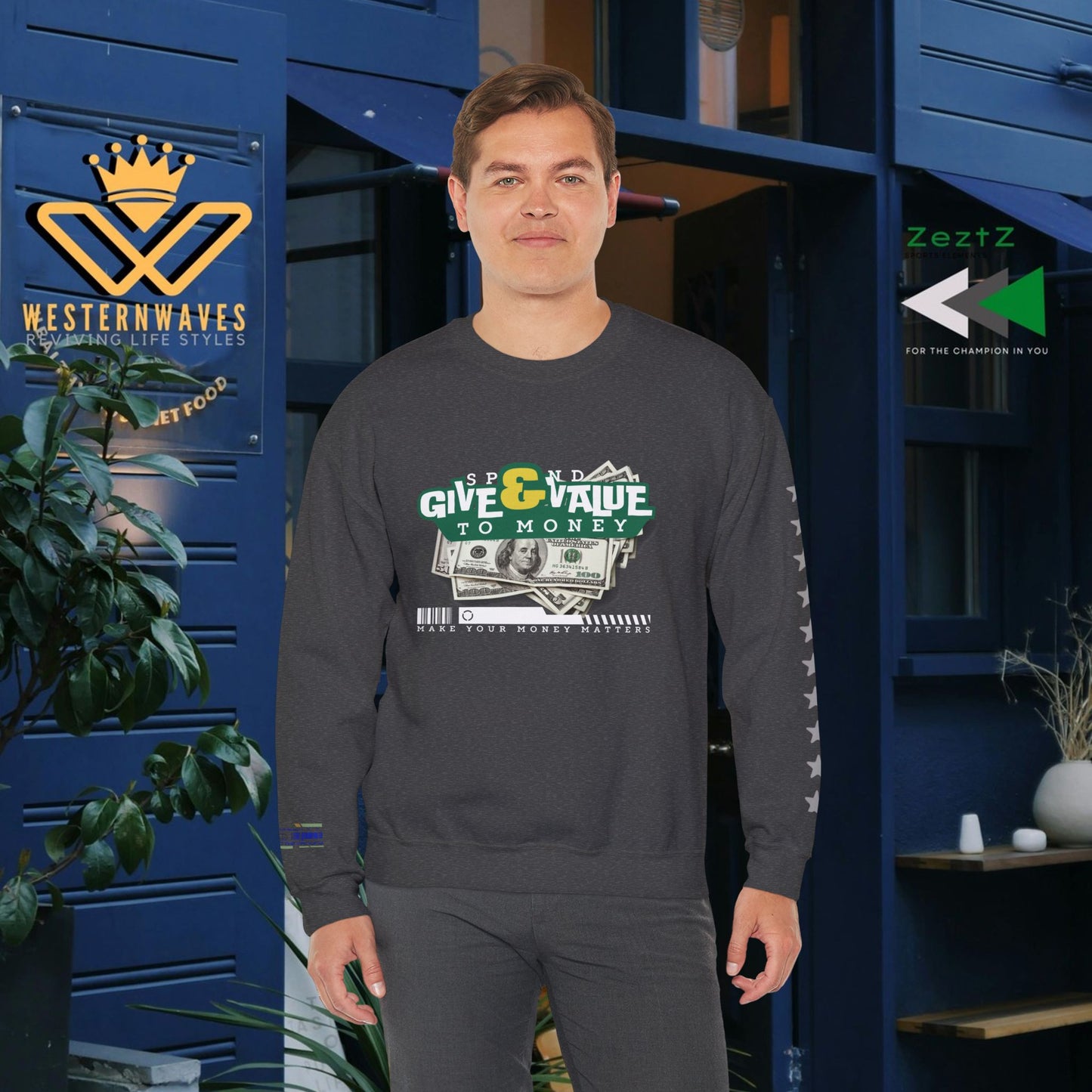 Unisex Heavy Blend™ Crewneck Sweatshirt_ N2+ Series UHBCSS PT2WW037_ Limited Edition Pure Luxury By WesternWaves:
