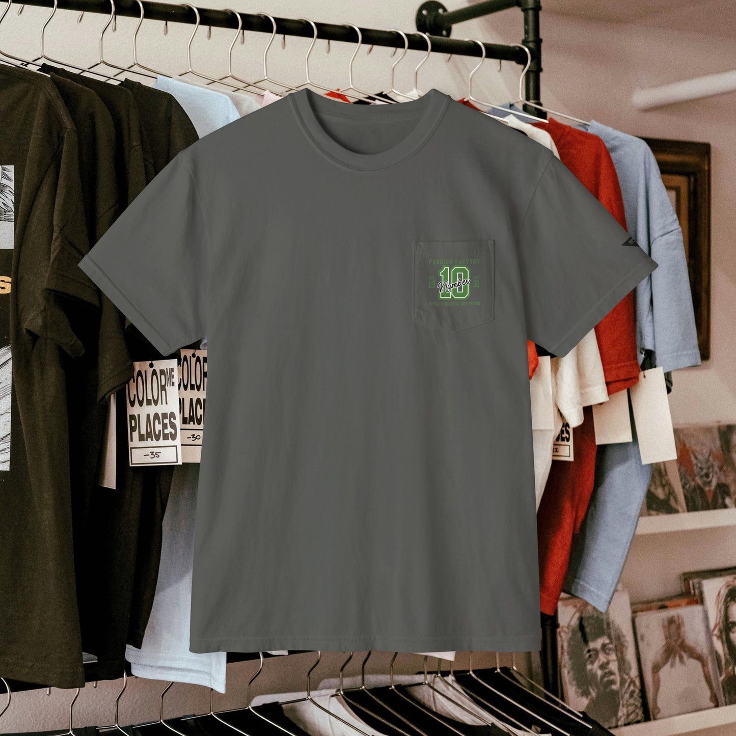 Unisex Garment-Dyed Pocket T-Shirt_ N3+ Series USGDPTS PT2WW001_ Limited Edition Raw Classic by WesternWaves: