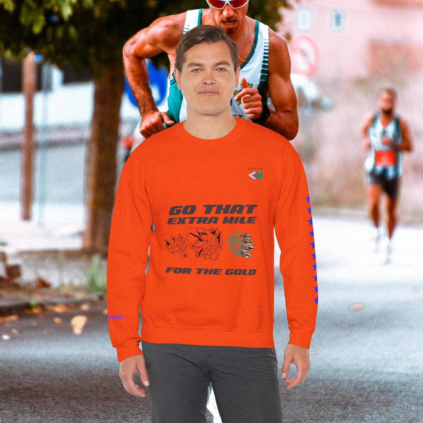 Unisex Heavy Blend™ Crewneck Sweatshirt_ N2 Sports Series UHBCSS PT2WW005_ Limited Edition ‘Zeztz’ Brand Sports Elements by WesternWaves: