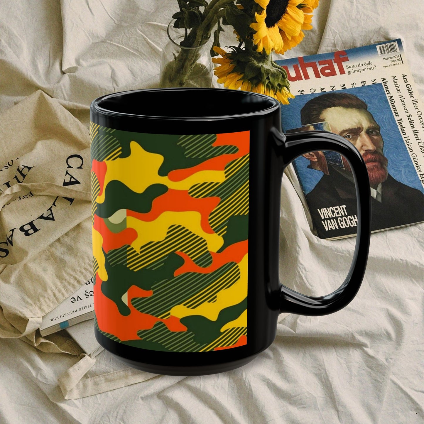 Black Mug (11oz, 15oz)_ N+ Series CBM PT2WW006_ Limited Edition Black Ceramic Mug by WesternWaves