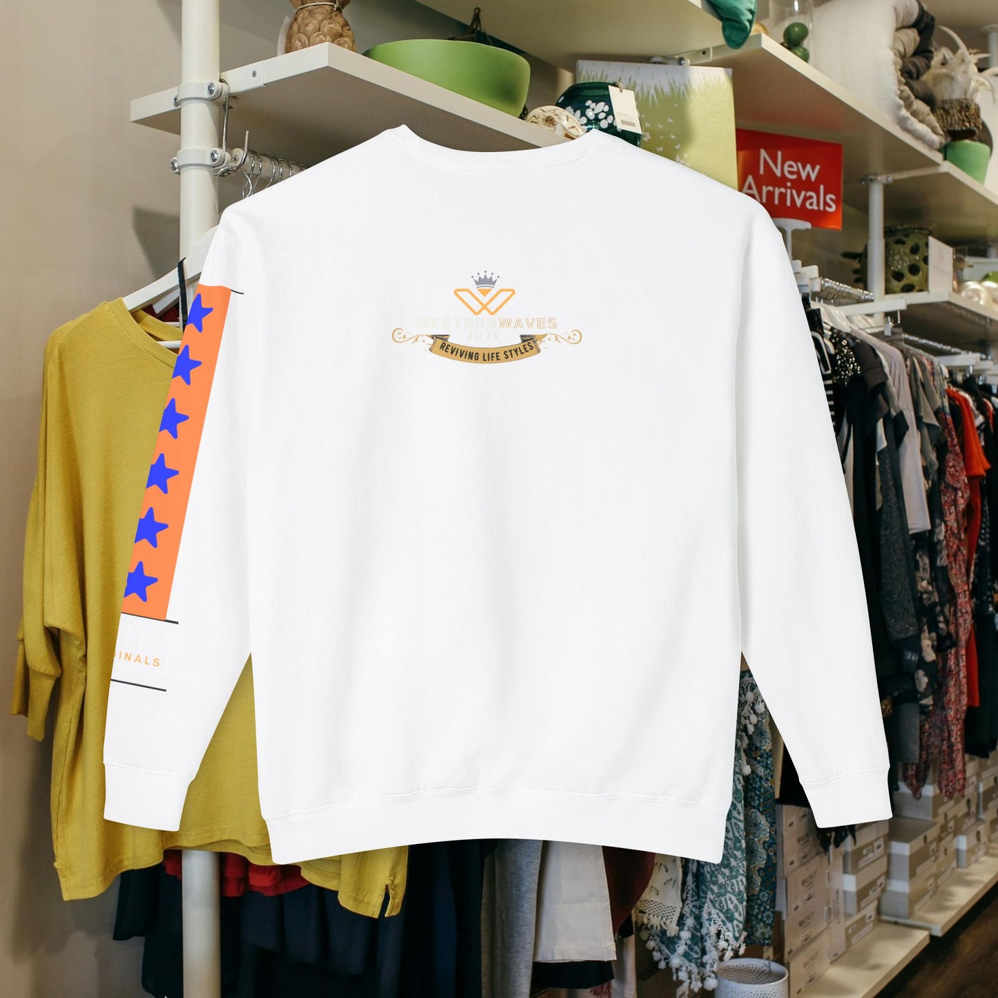 Unisex Lightweight Crewneck Sweatshirt_ N2+ Series ULWCSS PT2WW007_Limited Edition Unparalleled Quality by WesternWaves: