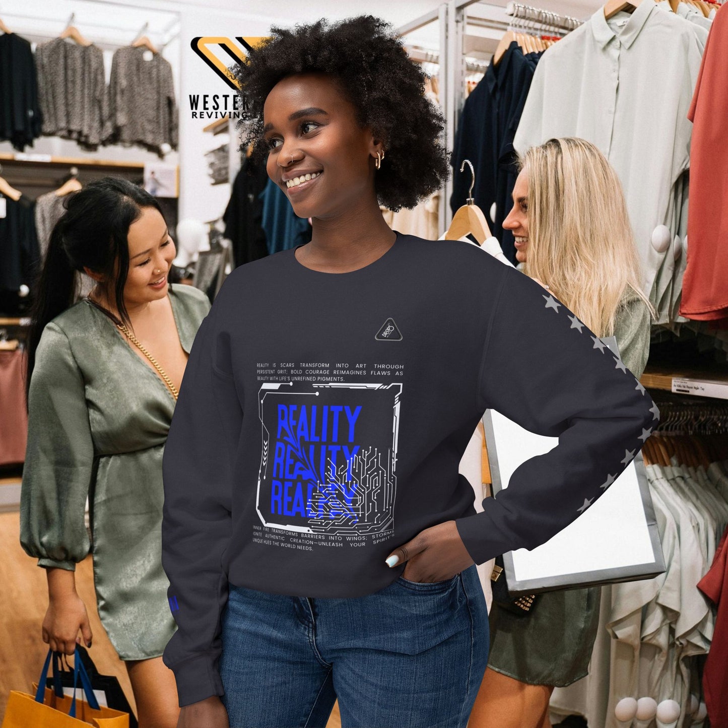 Unisex Lightweight Crewneck Sweatshirt_ N2 Series ULWCSS PT2WW005_Limited Edition Unparalleled Quality by WesternWaves: