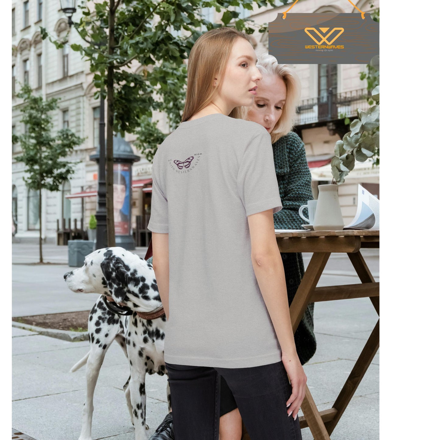 Unisex Midweight T-shirt, Made in USA_ N+ Series UMTS PT2WW007_ Limited Edition Design by WesternWaves: