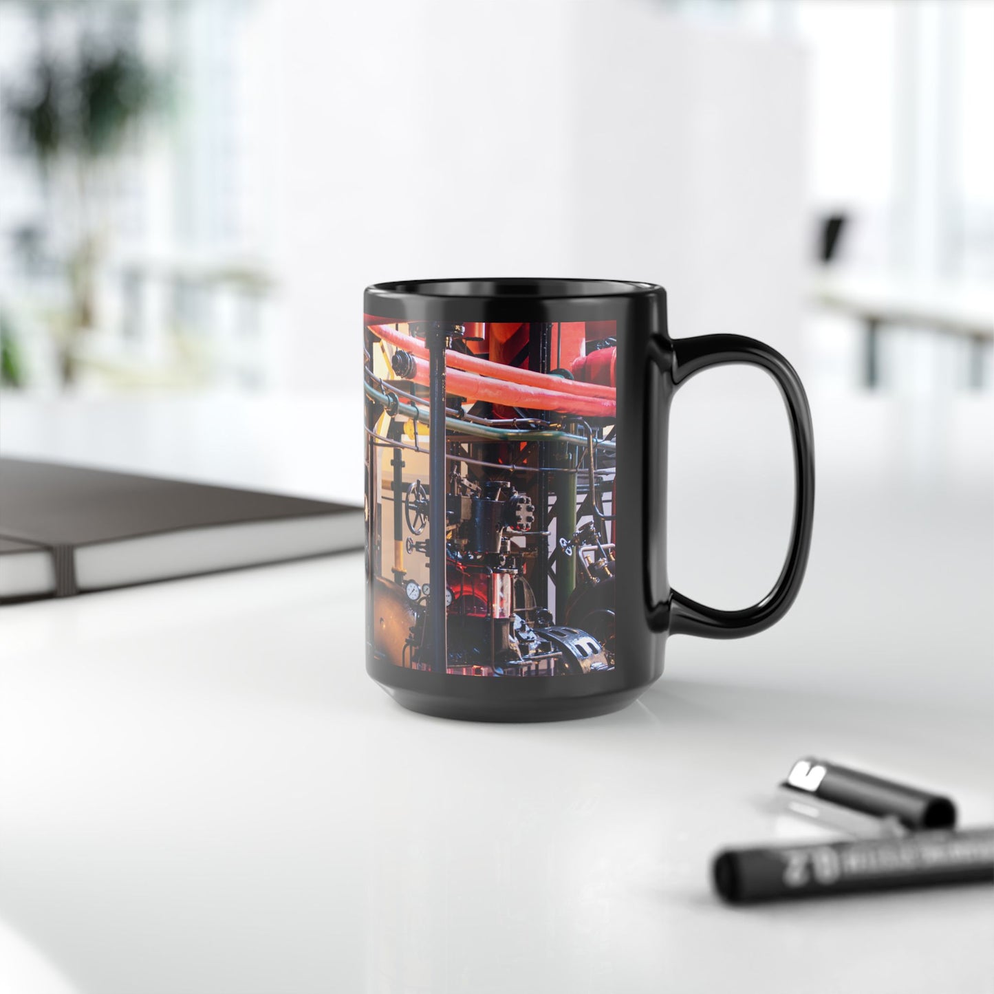 Black Mug (11oz, 15oz) _ N3+ Series CBM PT2WW007_ Limited Edition Statement Piece by WesternWaves:
