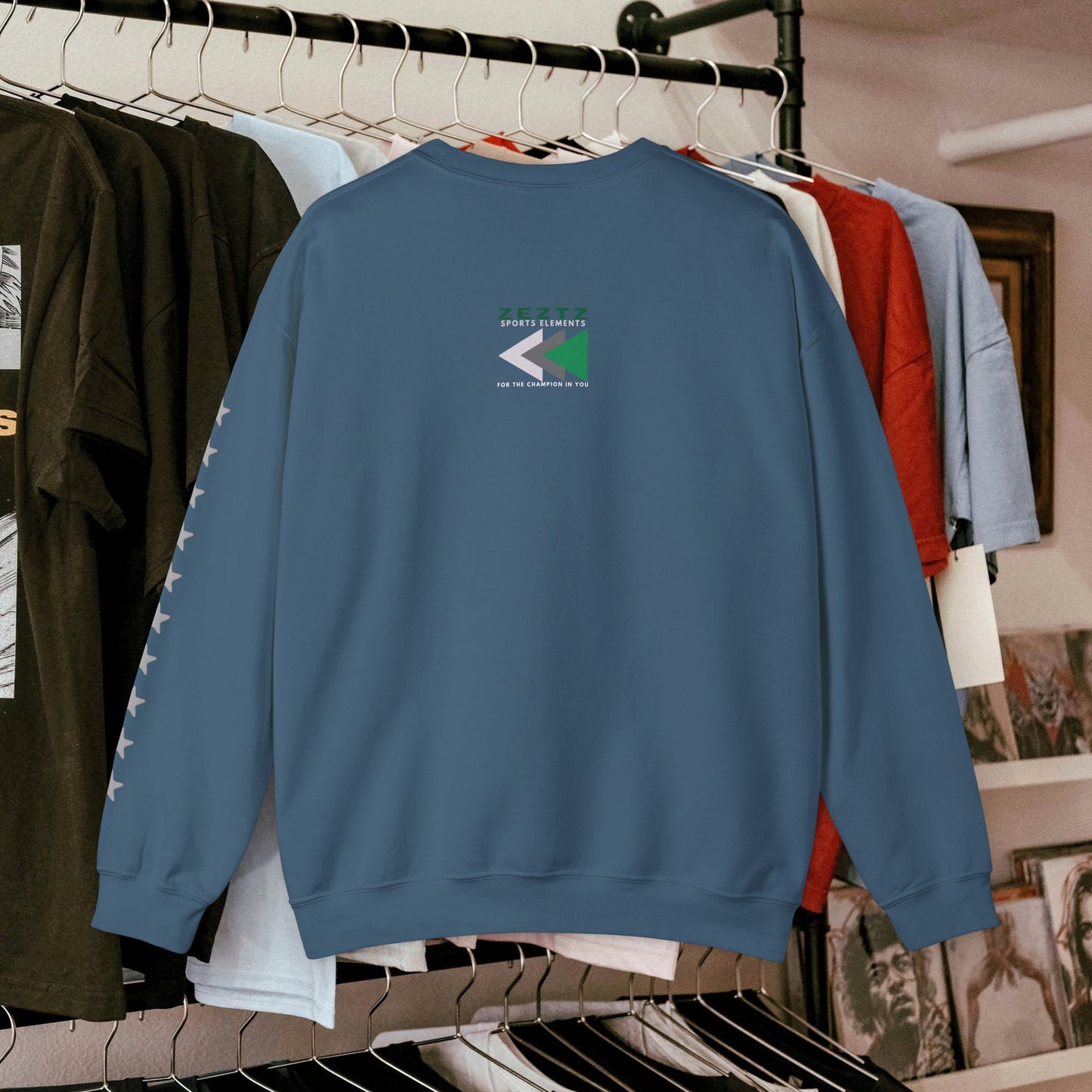Unisex Heavy Blend™ Crewneck Sweatshirt_ N2 Sports Series UHBCSS PT2WW006_ Limited Edition ‘Zeztz’ Brand Sports Elements by WesternWaves: