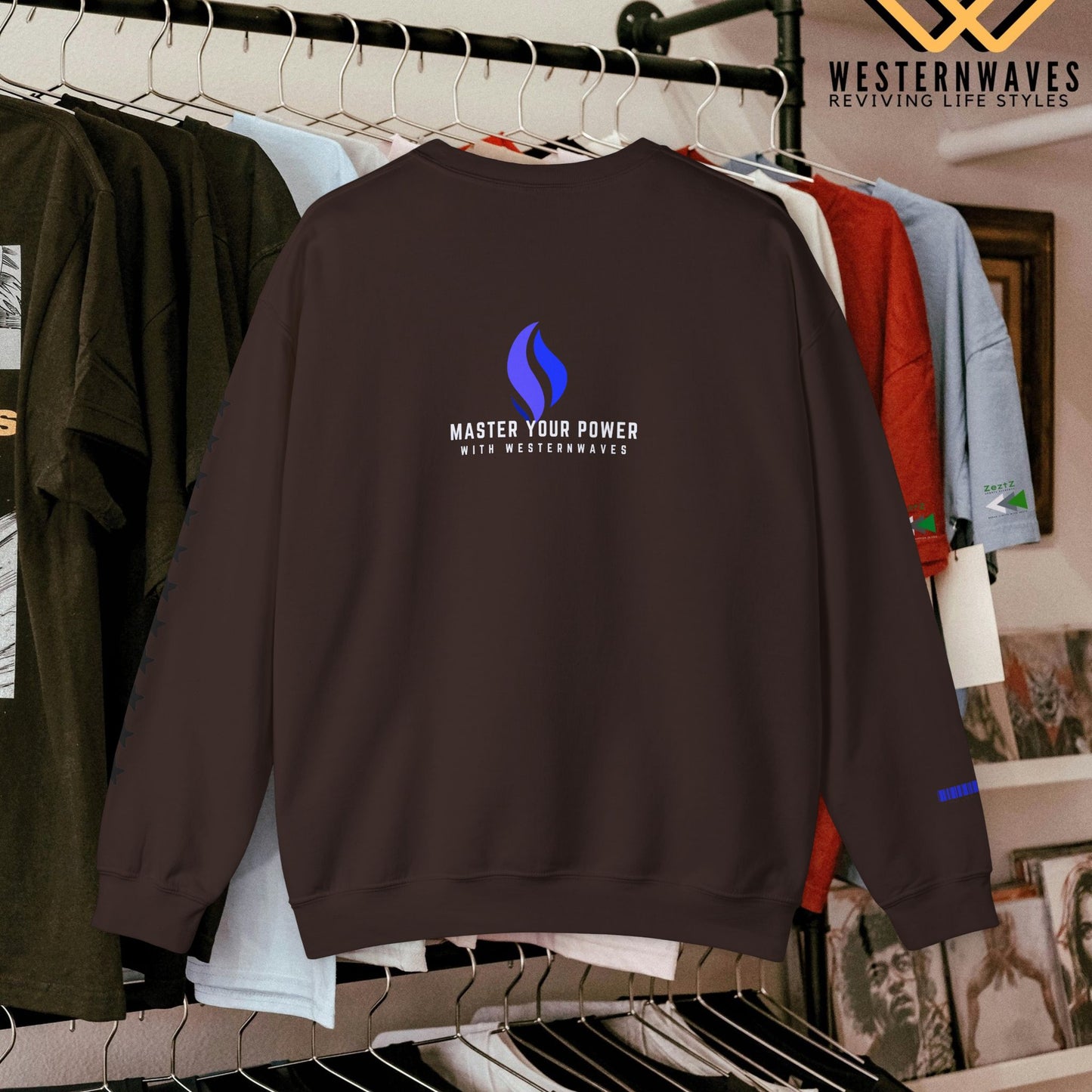 Unisex Heavy Blend™ Crewneck Sweatshirt_ N3+ Series UHBCSS PT2WW032_ Limited Edition Pure Luxury By WesternWaves: