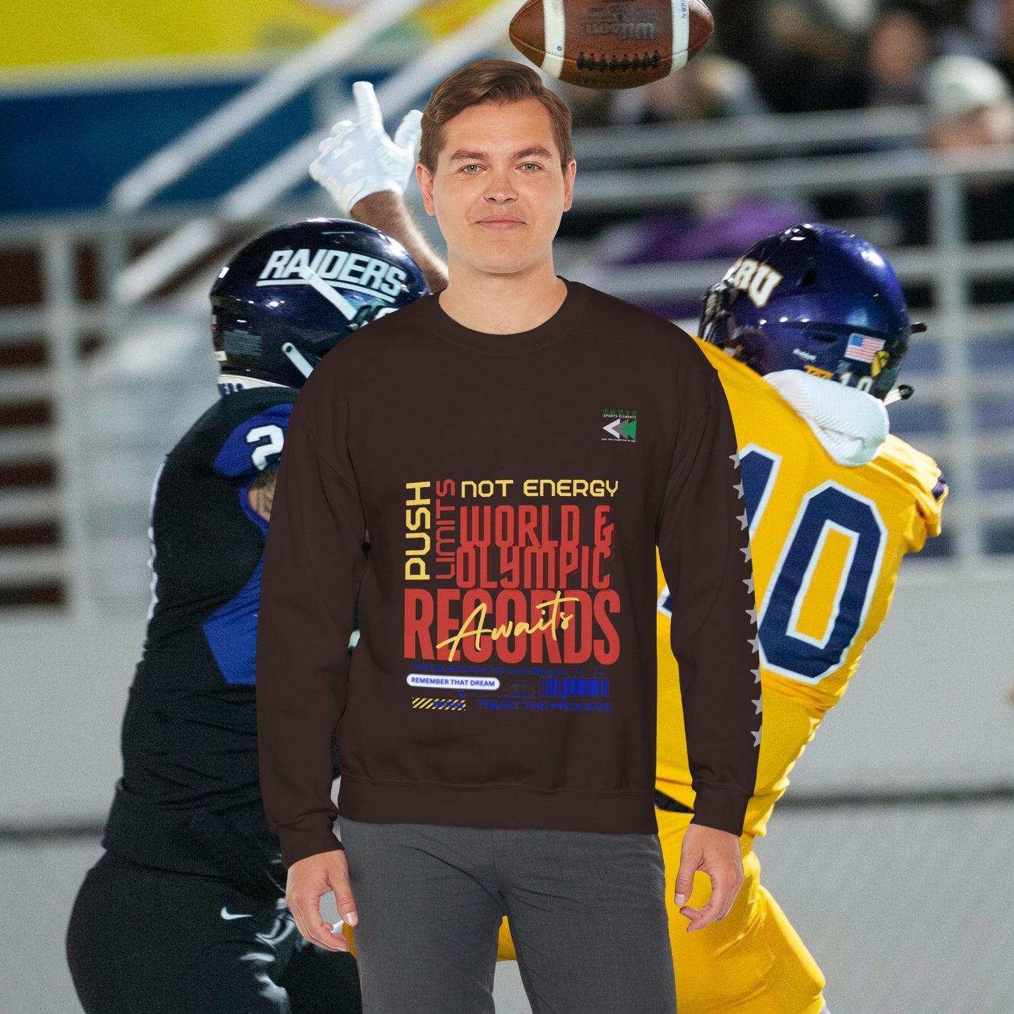 Unisex Heavy Blend™ Crewneck Sweatshirt_ N2 Sports Series UHBCSS PT2WW006_ Limited Edition ‘Zeztz’ Brand Sports Elements by WesternWaves:
