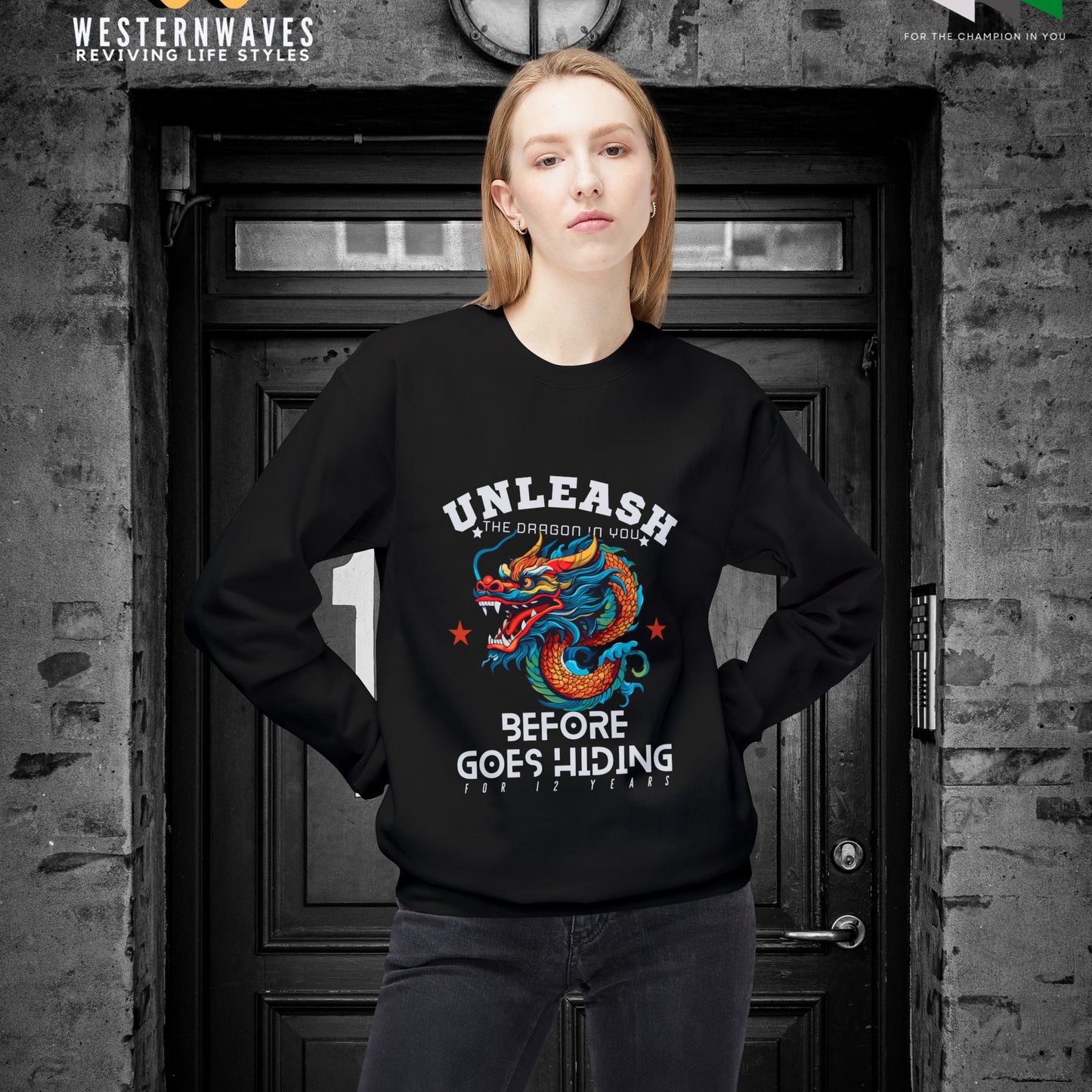 Softstyle Fleece Crewneck Sweatshirt_ N3+ Series SSFCNSS PT2WW001_ Limited Edition Comfort, Durabile & Sustainable Fashion Raw Classic by WesternWaves: