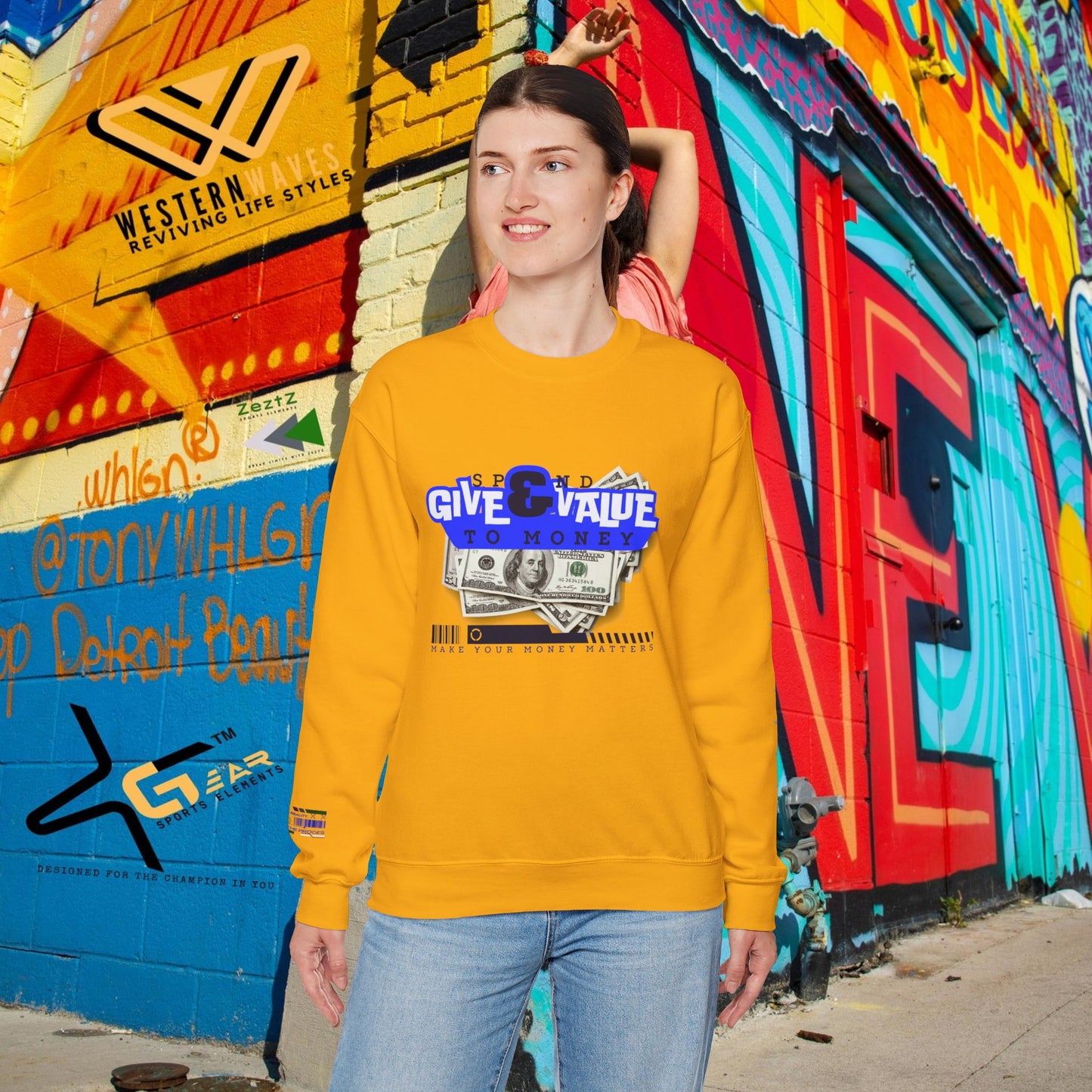 Unisex Heavy Blend™ Crewneck Sweatshirt_ N3+ Series UHBCSS PT2WW036_ Limited Edition Pure Luxury By WesternWaves: