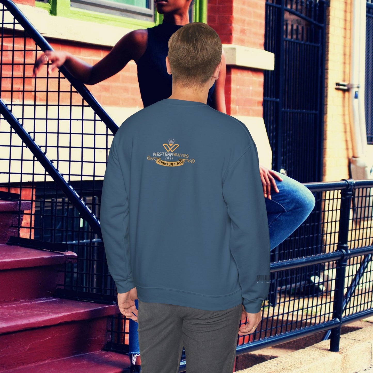 Unisex Heavy Blend™ Crewneck Sweatshirt_ N3+ Series UHBCSS PT2WW006_ Limited Edition Pure Luxury By WesternWaves: