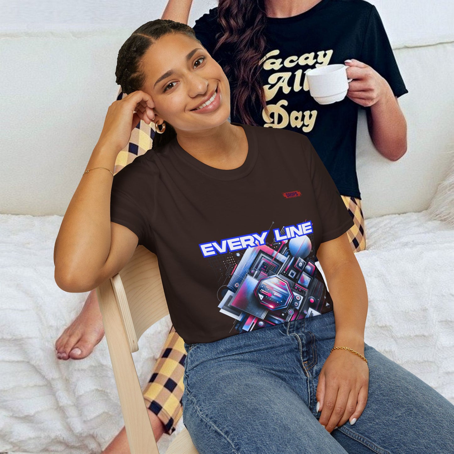 Every Line Graphic Unisex Softstyle T-Shirt | Retro Art Tee, Casual Wear, Gift for Art Lovers, Streetwear, Everyday Style