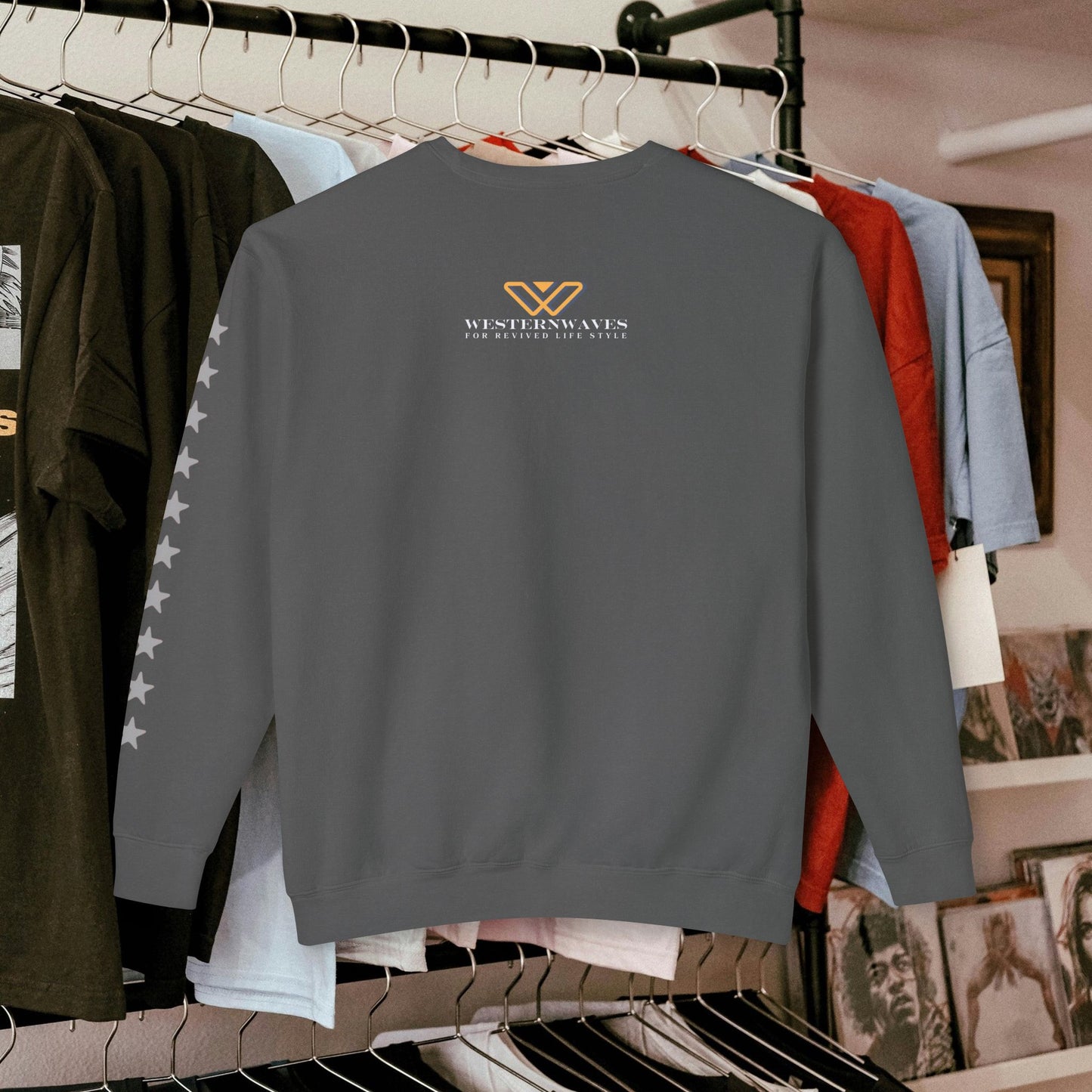 Unisex Lightweight Crewneck Sweatshirt_ N2 Series ULWCSS PT2WW006_ Limited Edition Unparalleled Quality by WesternWaves:
