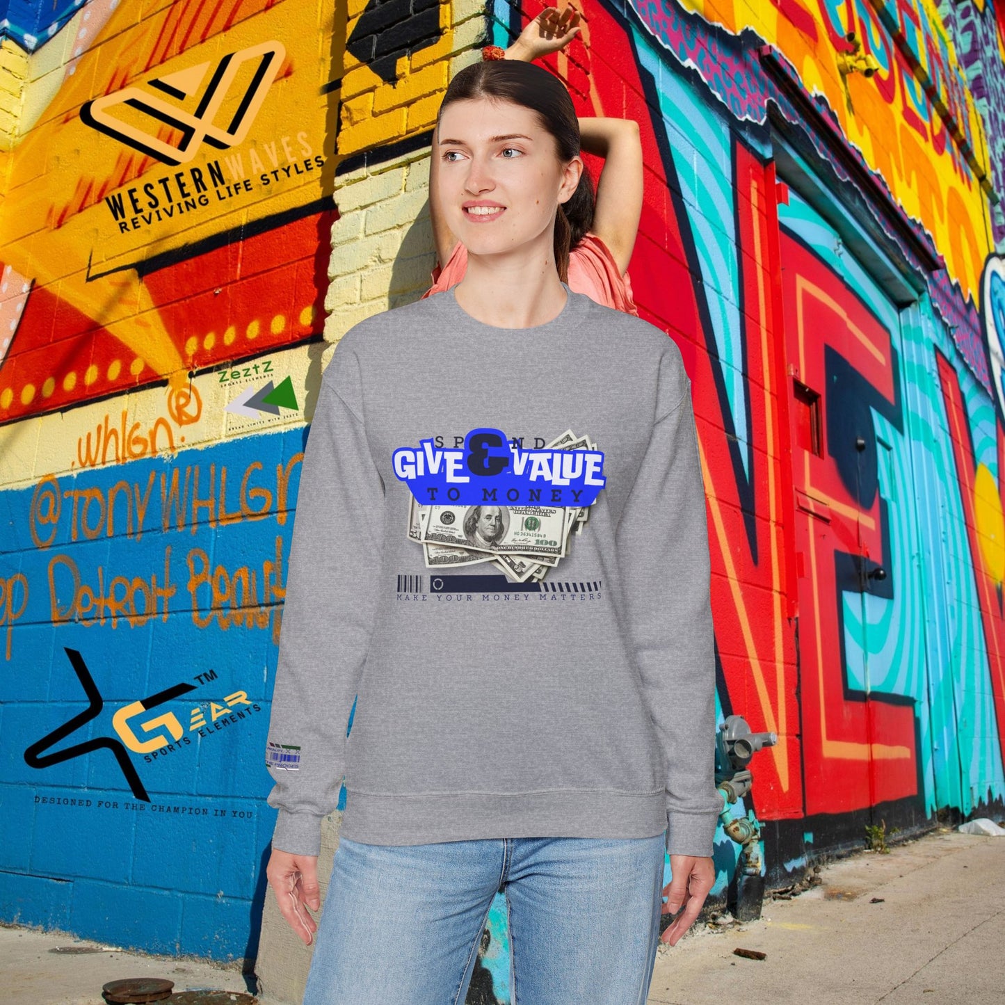 Unisex Heavy Blend™ Crewneck Sweatshirt_ N3+ Series UHBCSS PT2WW036_ Limited Edition Pure Luxury By WesternWaves:
