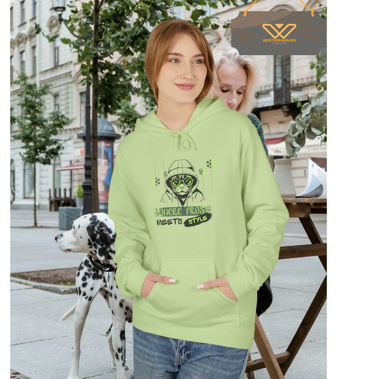 Unisex Midweight Softstyle Fleece Hoodie_ N3+ Series USMWSSFH PT2WW001_ Limited Edition Luxuriously Soft 100% Cotton Face by WesternWaves: