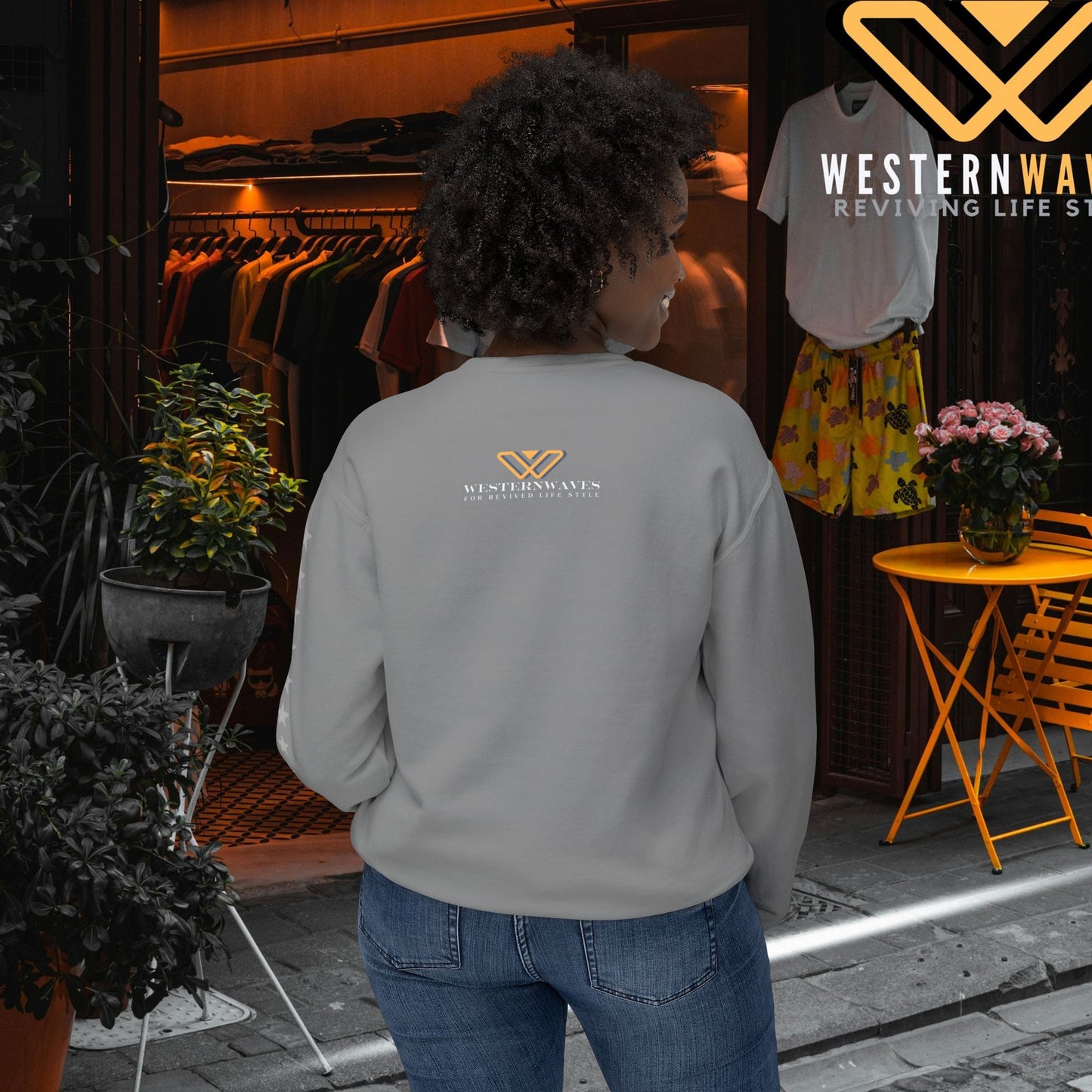 Unisex Lightweight Crewneck Sweatshirt_ N2 Series ULWCSS PT2WW006_ Limited Edition Unparalleled Quality by WesternWaves: