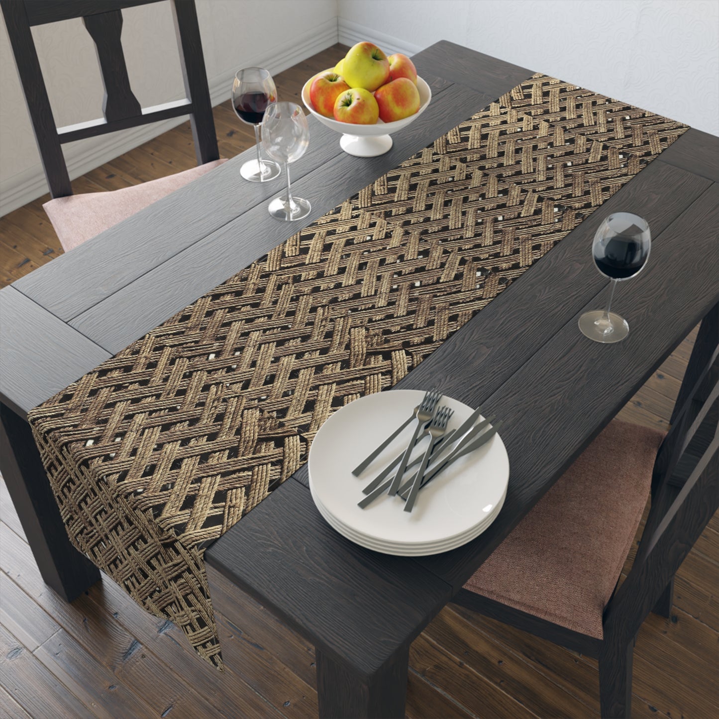 Title: Table Runner (Cotton, Poly)_ Rustic Natural Weave Table Runner for Stylish Dining_ N7+ Series TRUNNER PT2WW005_ Limited Edition by WesternWaves_