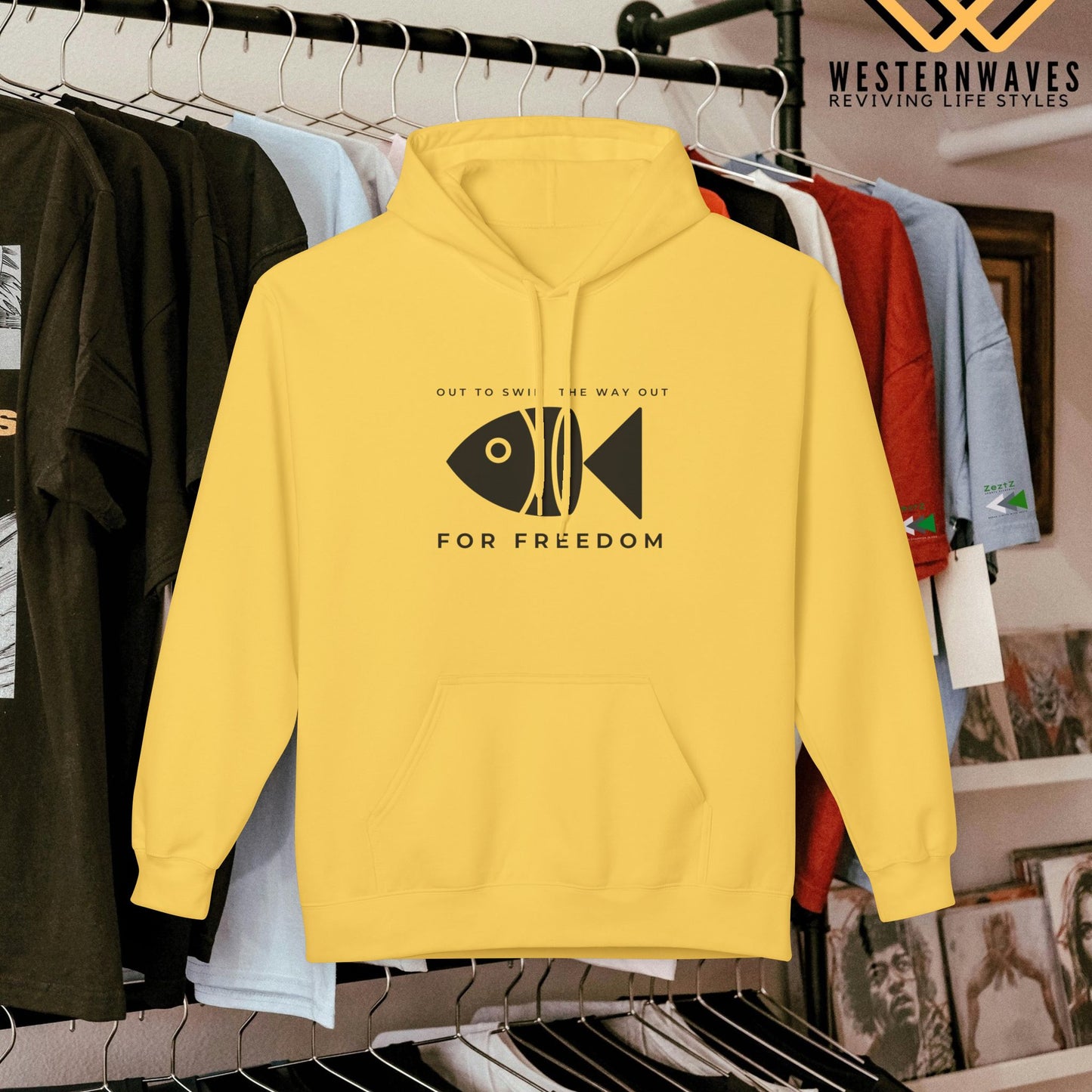 Unisex Midweight Softstyle Fleece Hoodie_ N3+ Series USMWXXFH PI2WW001_ Limited Edition by WesternWaves: