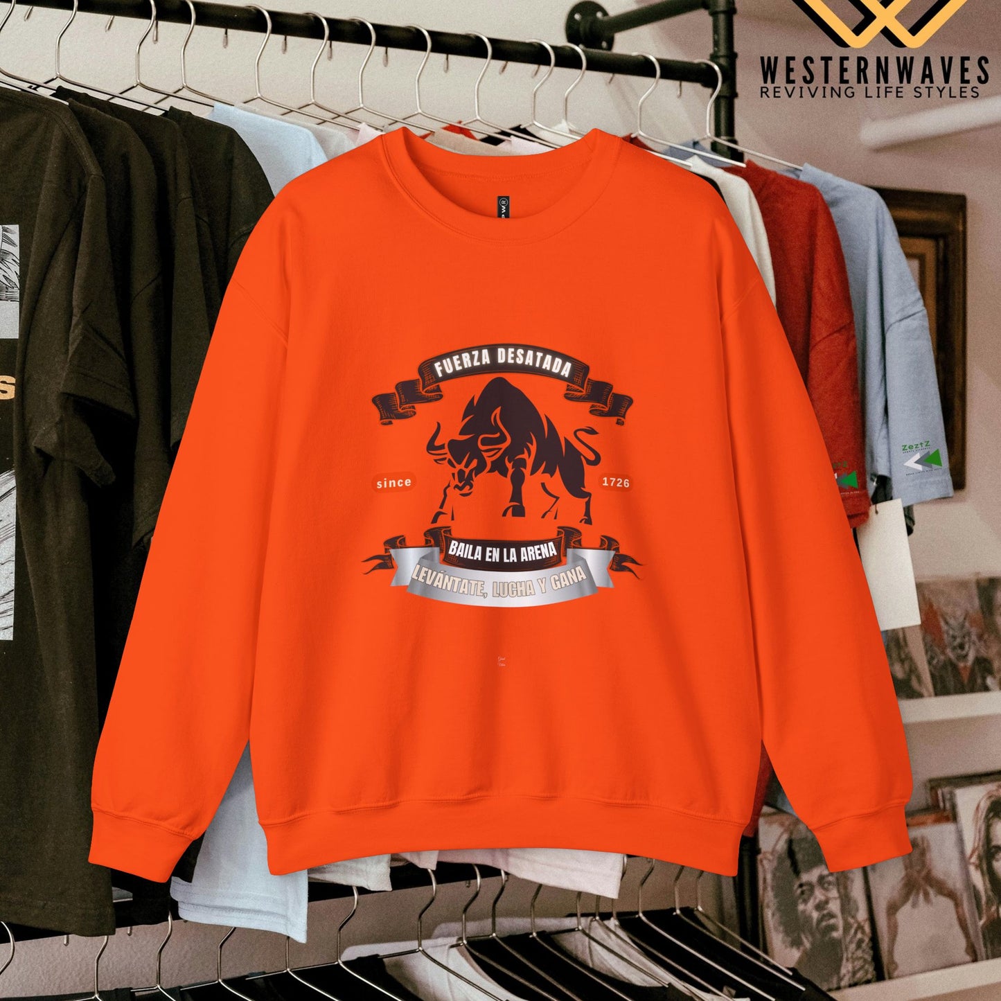 Unisex Heavy Blend™ Crewneck Sweatshirt_ N3+ Series UHBCSS PT2WW038_ Limited Edition Pure Luxury By WesternWaves:
