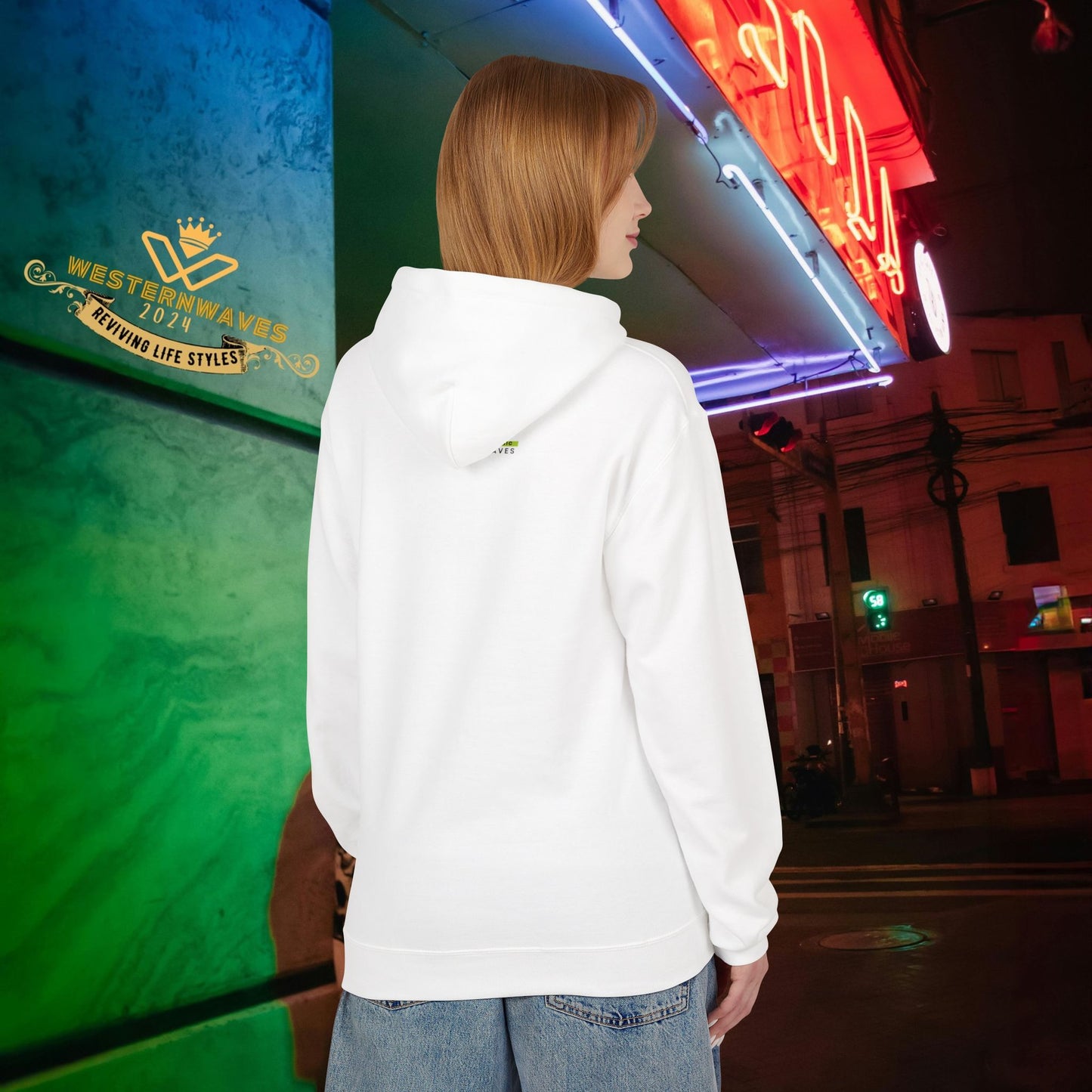 Unisex Midweight Softstyle Fleece Hoodie_ N3+ Series USMWSSFH PT2WW001_ Limited Edition Luxuriously Soft 100% Cotton Face by WesternWaves: